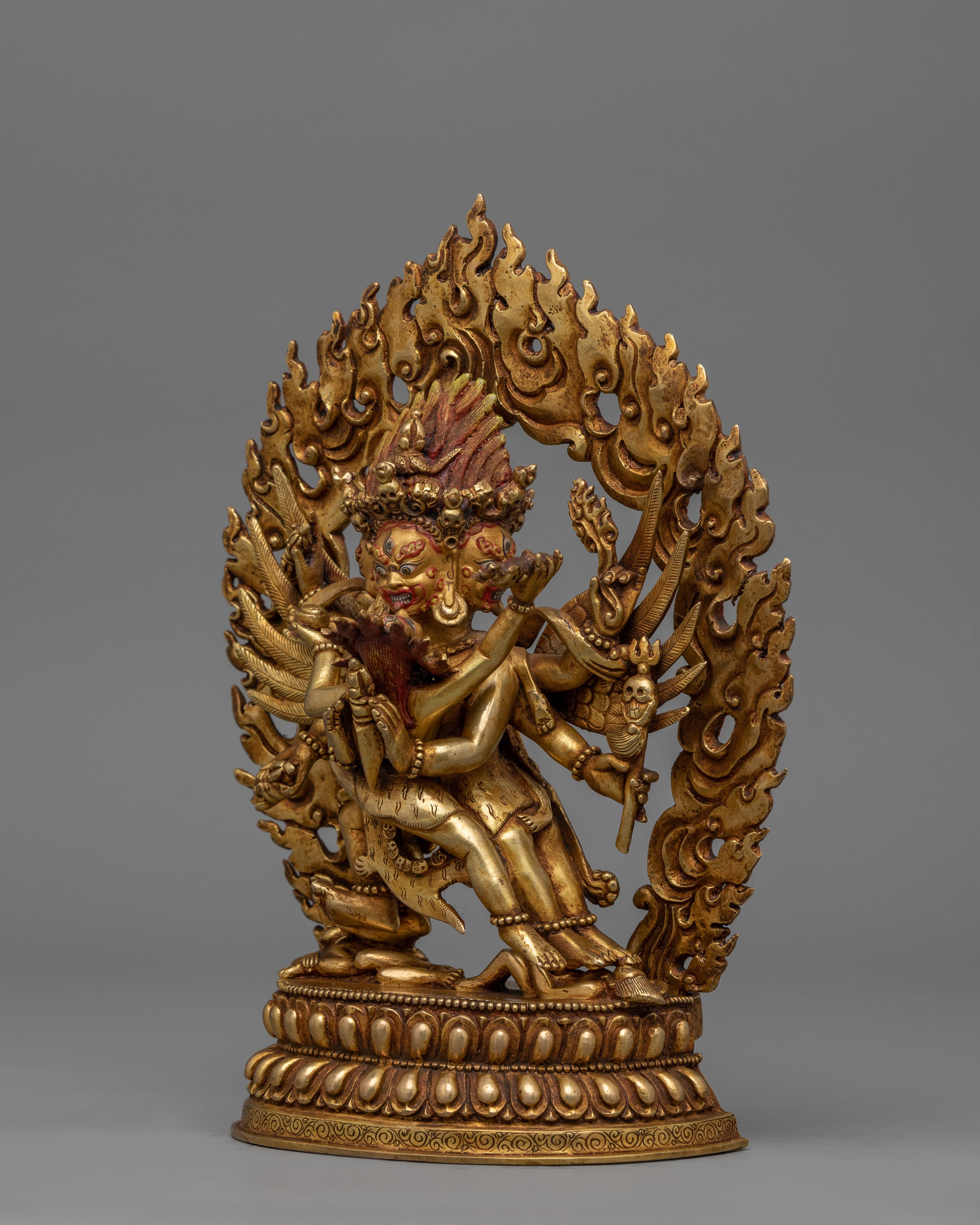 Handcarved Vajrakilaya Buddhist Statue | Symbol of Power and Protection