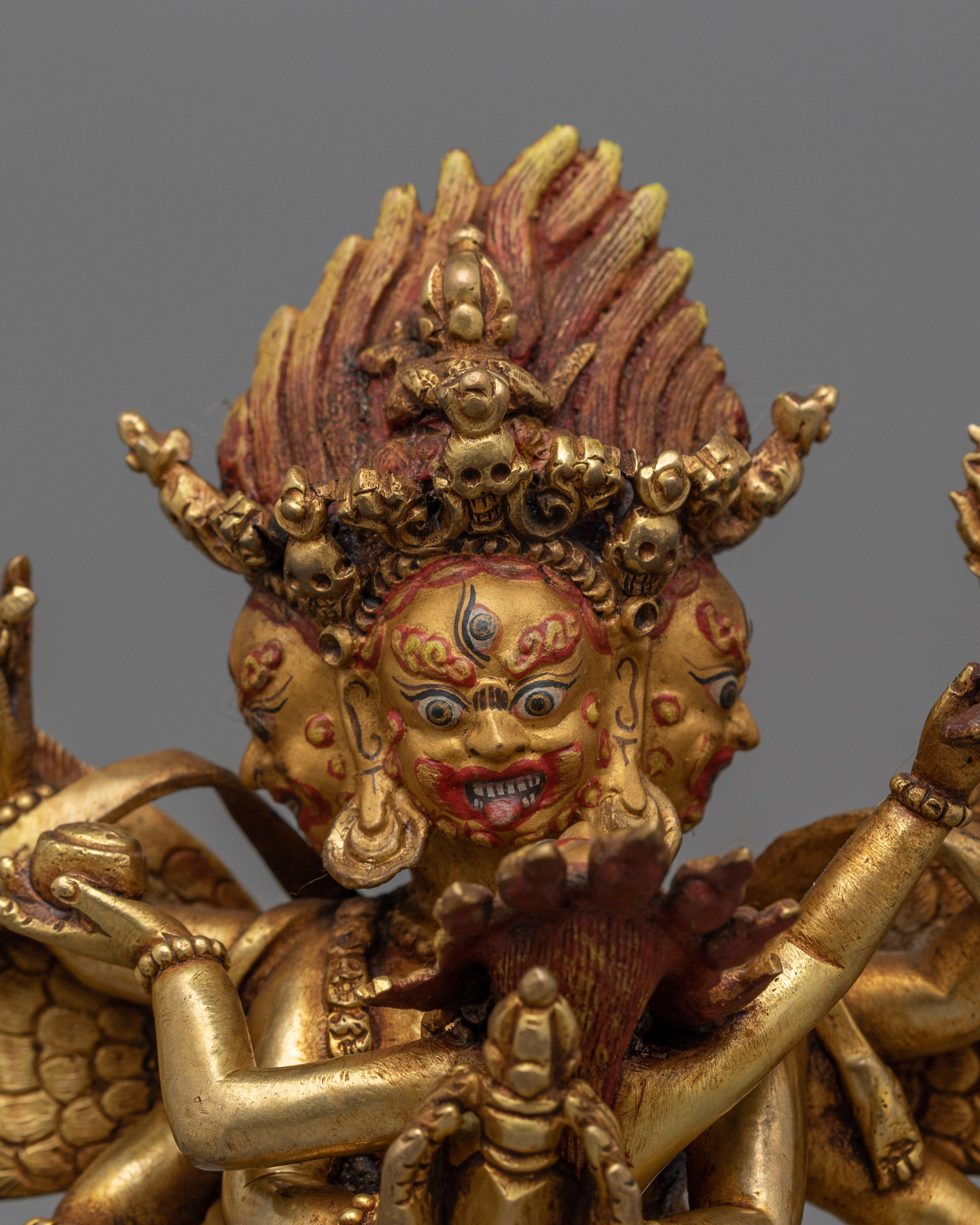 Handcarved Vajrakilaya Buddhist Statue | Symbol of Power and Protection