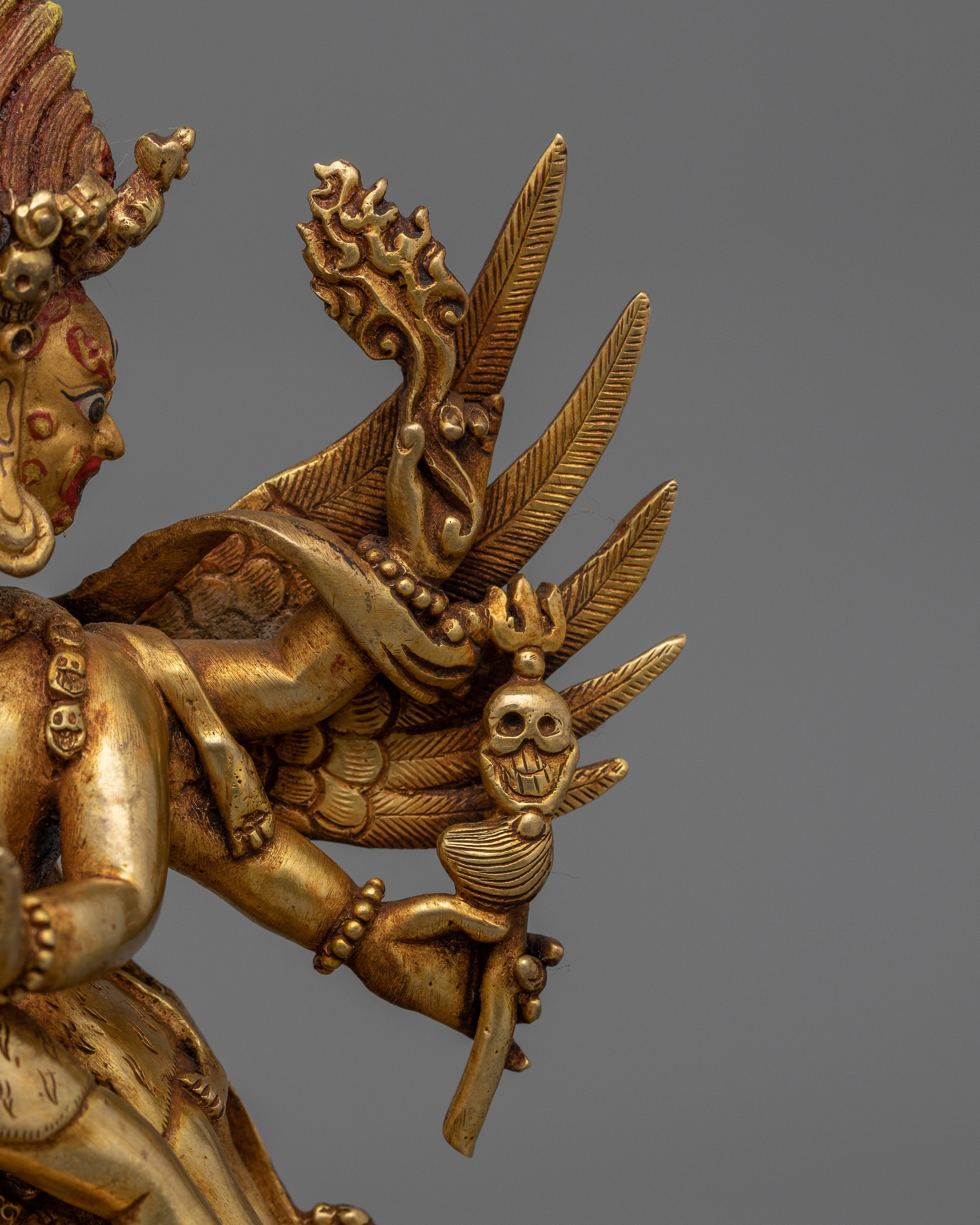 Handcarved Vajrakilaya Buddhist Statue | Symbol of Power and Protection