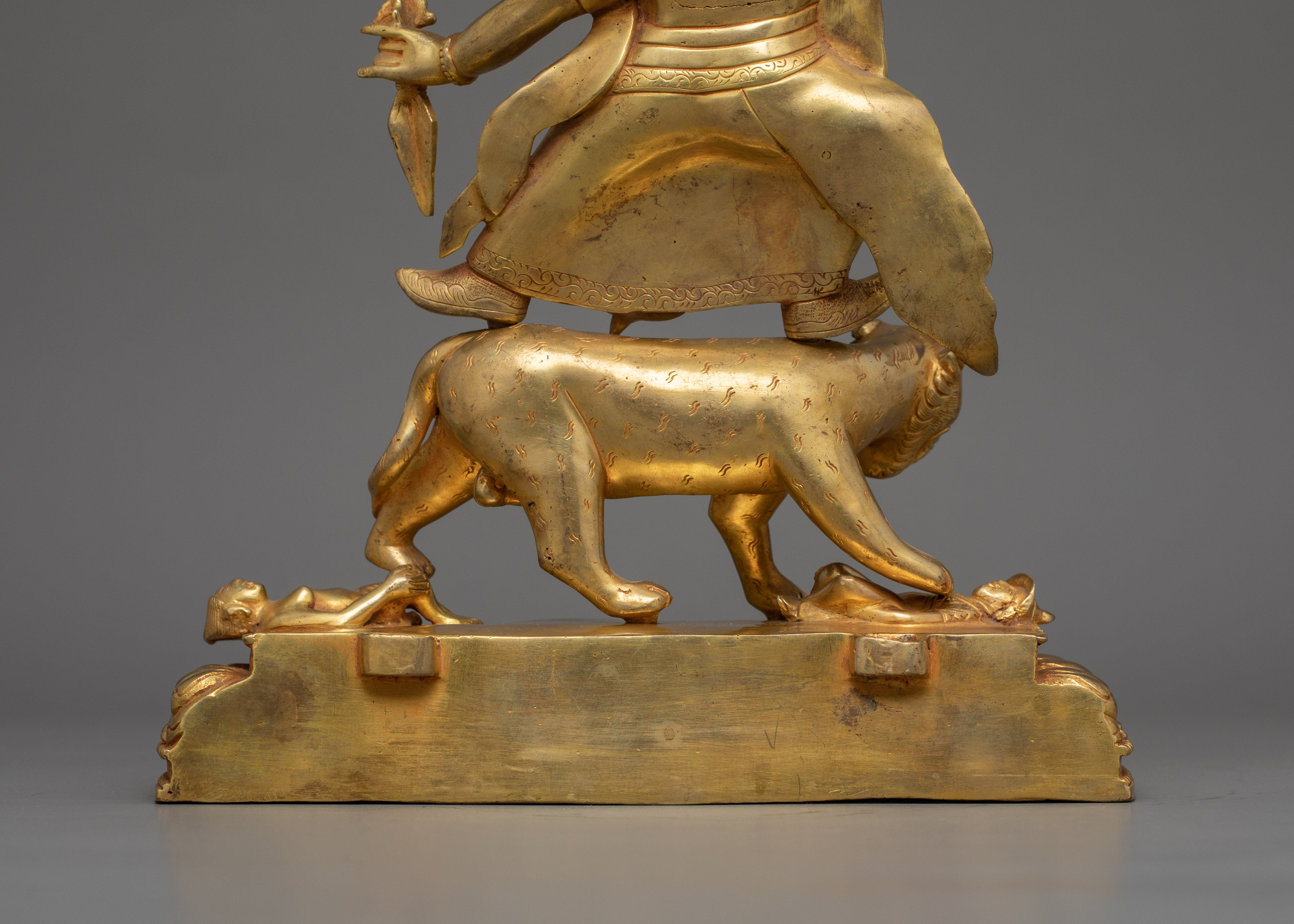 Guru Dorje Drollo Sculpture | 24K Gold Gilded Tibetan Protector