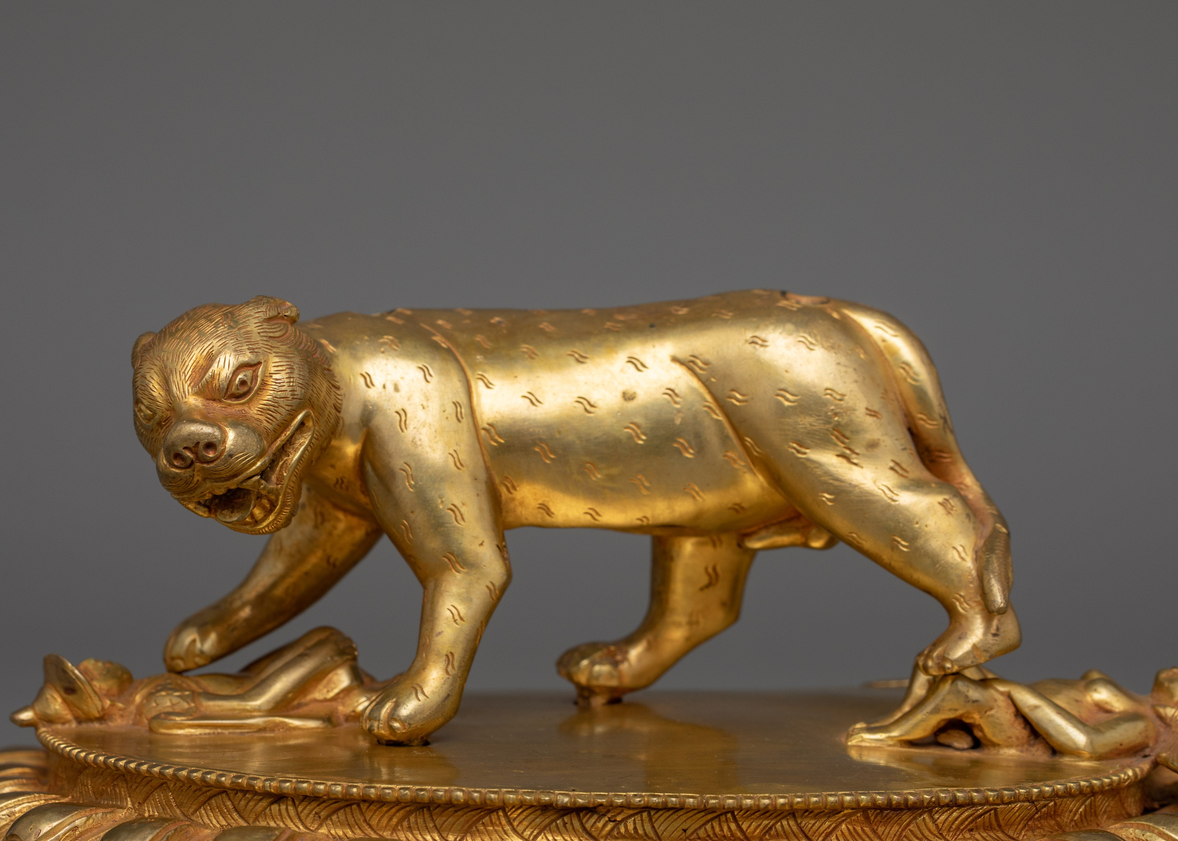 Guru Dorje Drollo Sculpture | 24K Gold Gilded Tibetan Protector