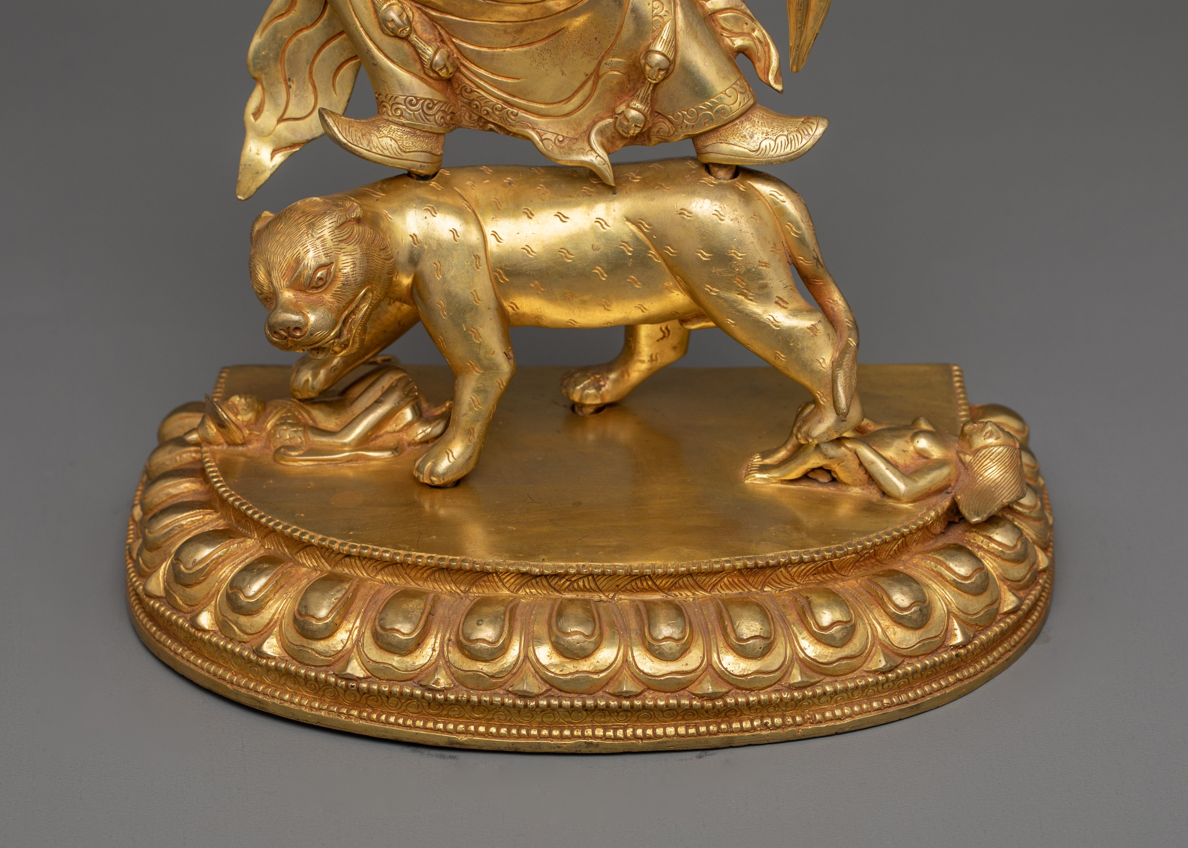 Guru Dorje Drollo Sculpture | 24K Gold Gilded Tibetan Protector