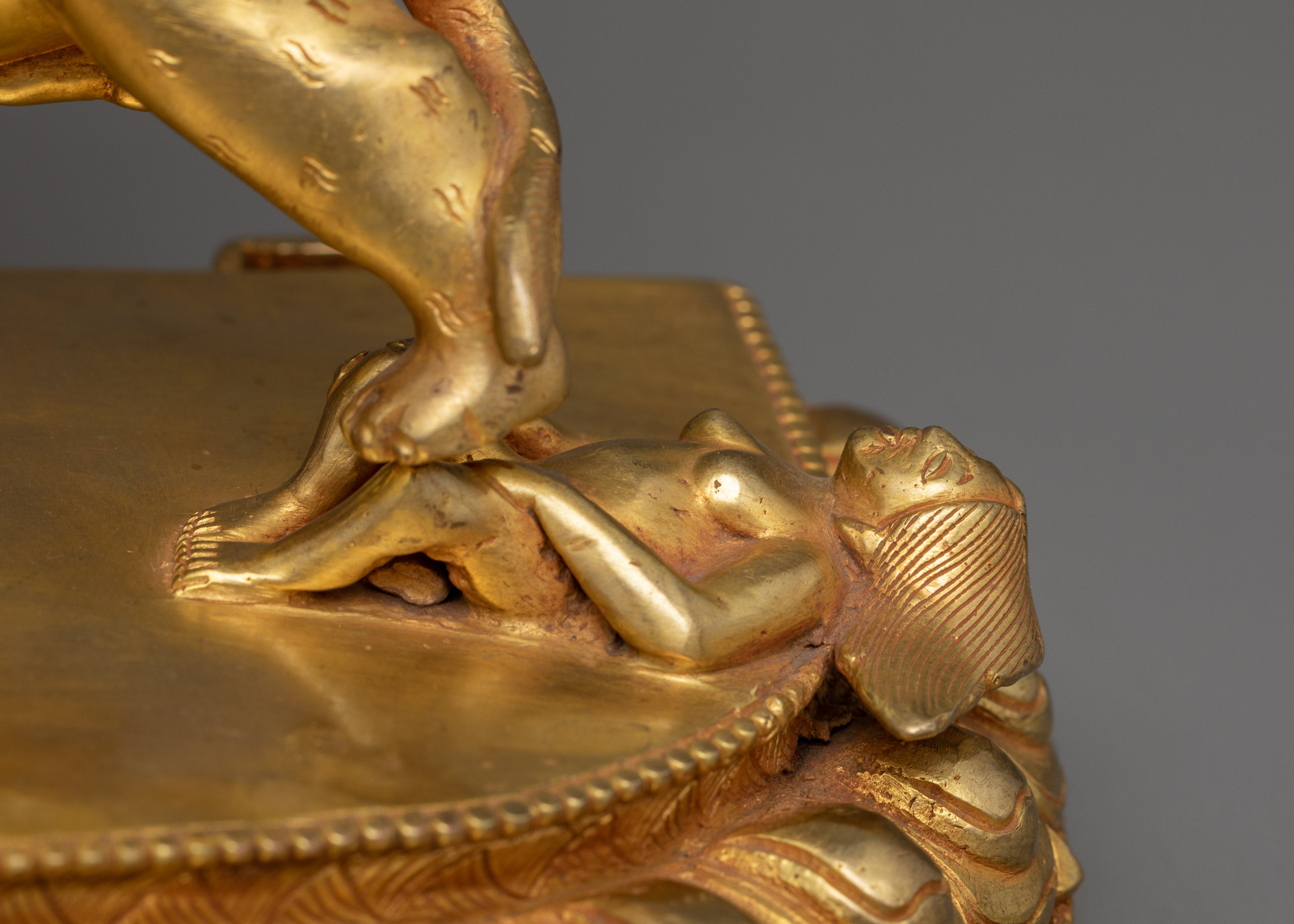 Guru Dorje Drollo Sculpture | 24K Gold Gilded Tibetan Protector