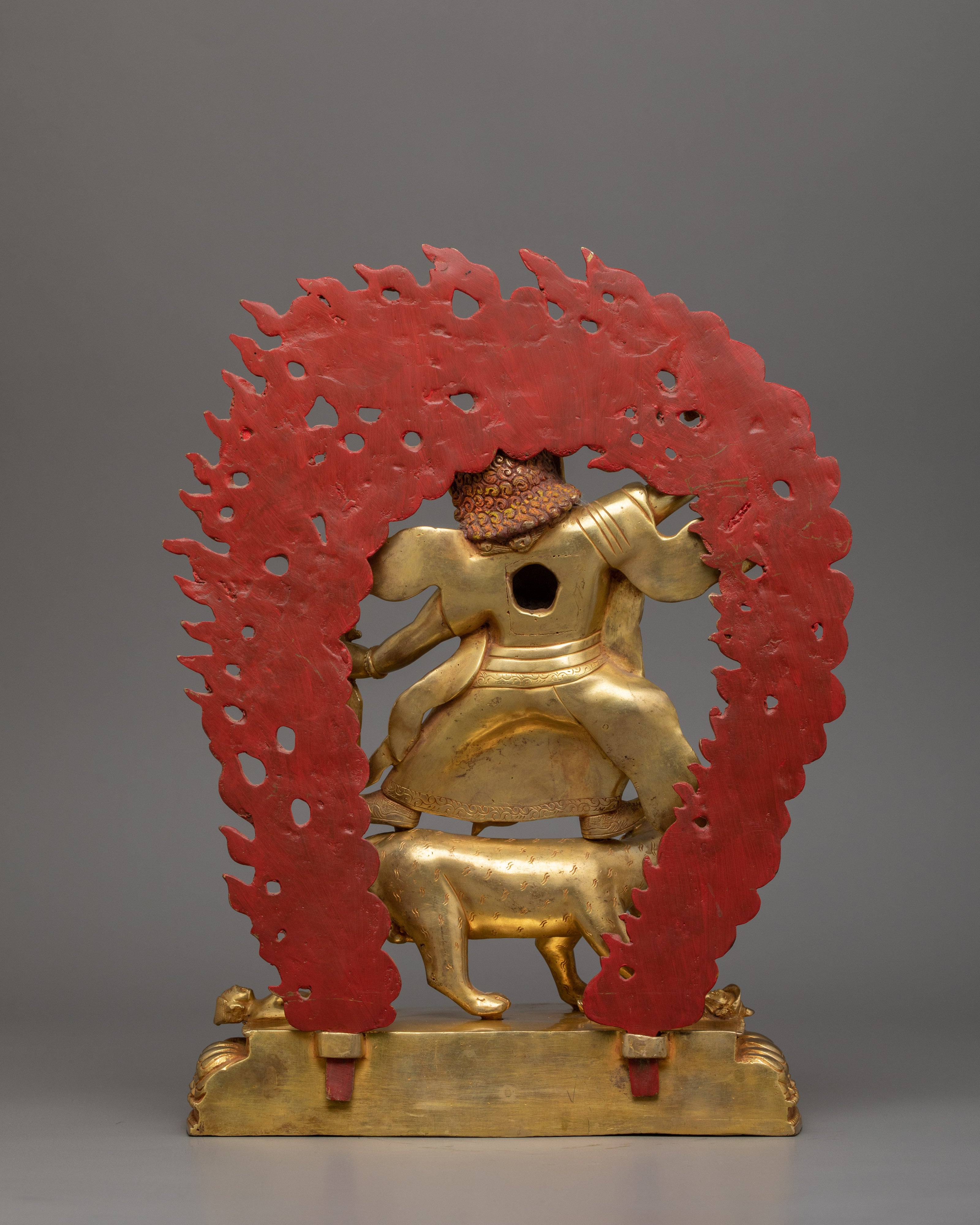 Guru Dorje Drollo Sculpture | 24K Gold Gilded Tibetan Protector