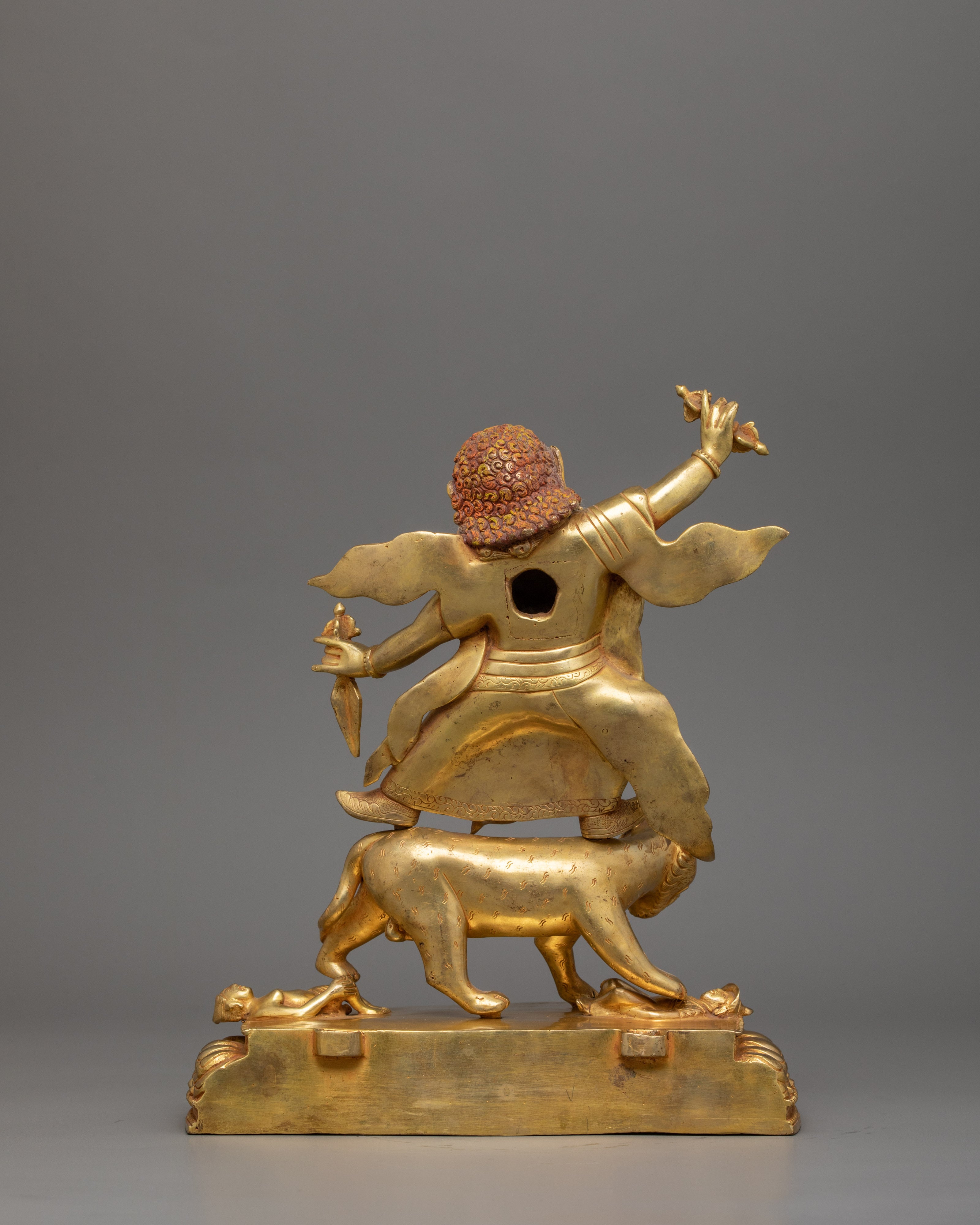 Guru Dorje Drollo Sculpture | 24K Gold Gilded Tibetan Protector
