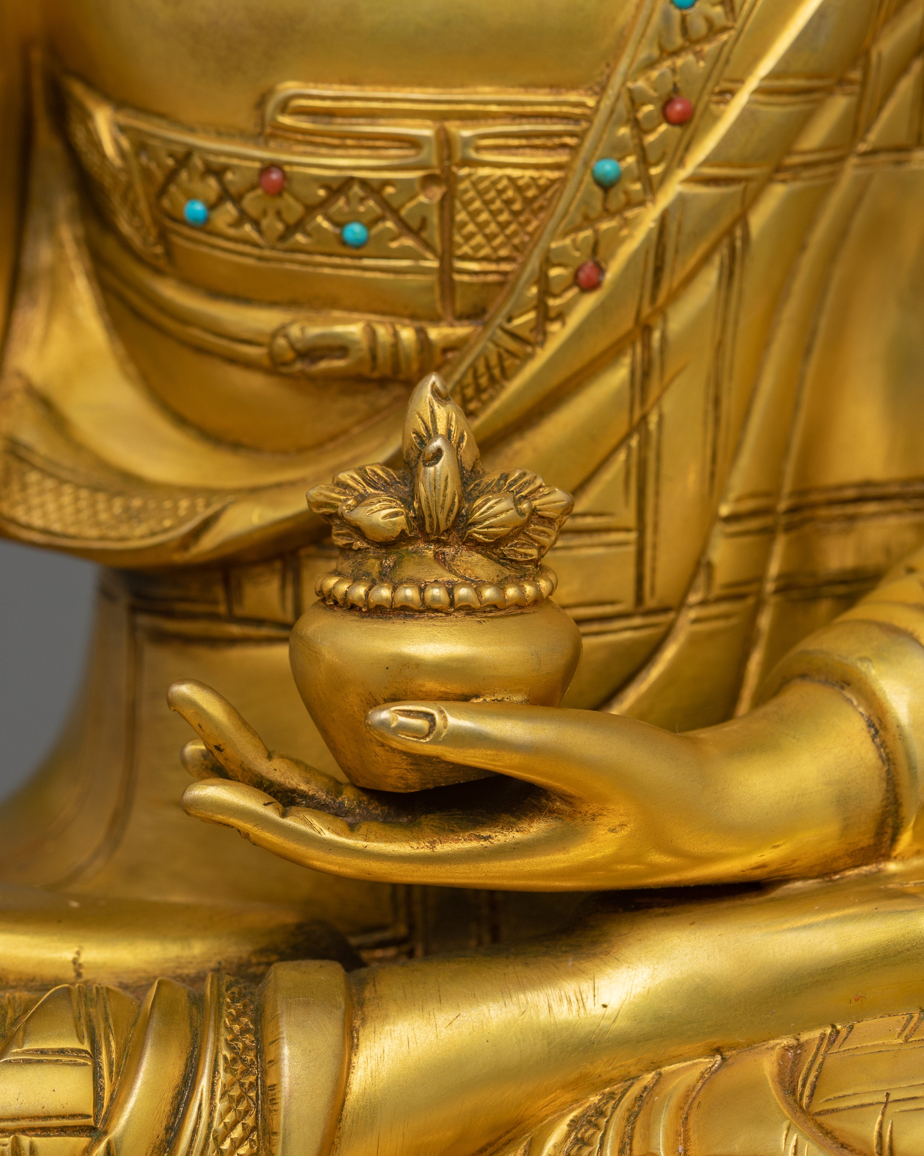 Medicine Buddha Sculpture with Beautiful Halo | Bhaisajyaguru Figurine