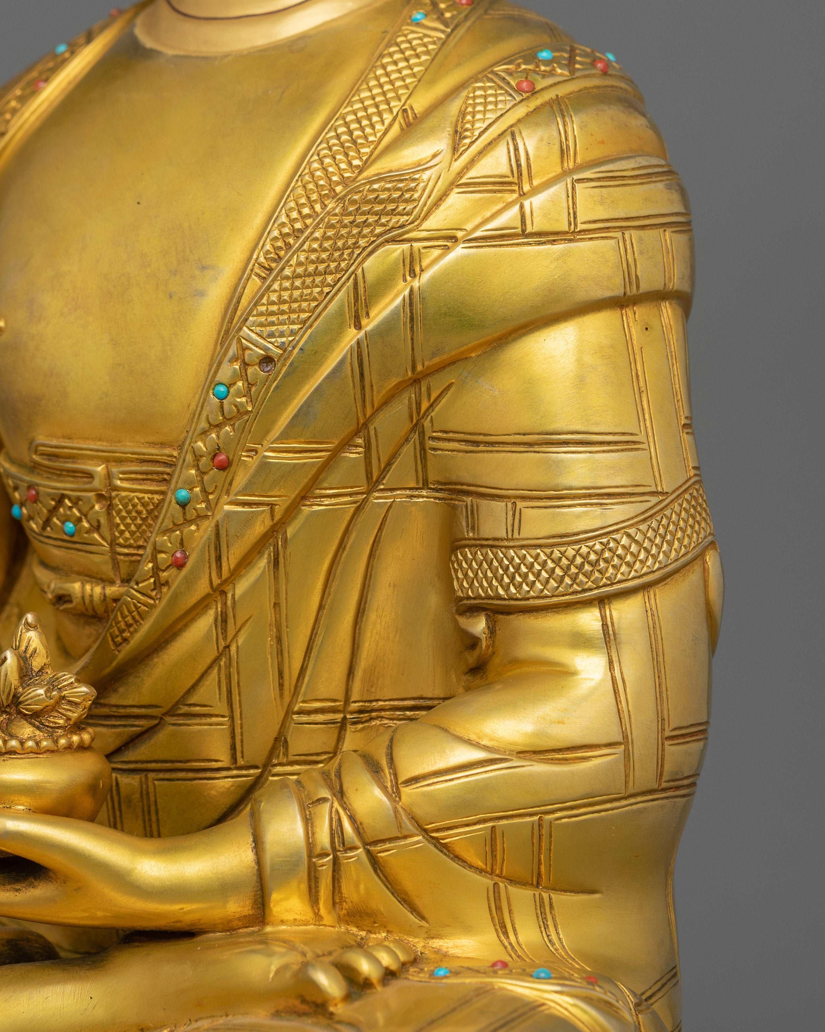 Medicine Buddha Sculpture with Beautiful Halo | Bhaisajyaguru Figurine