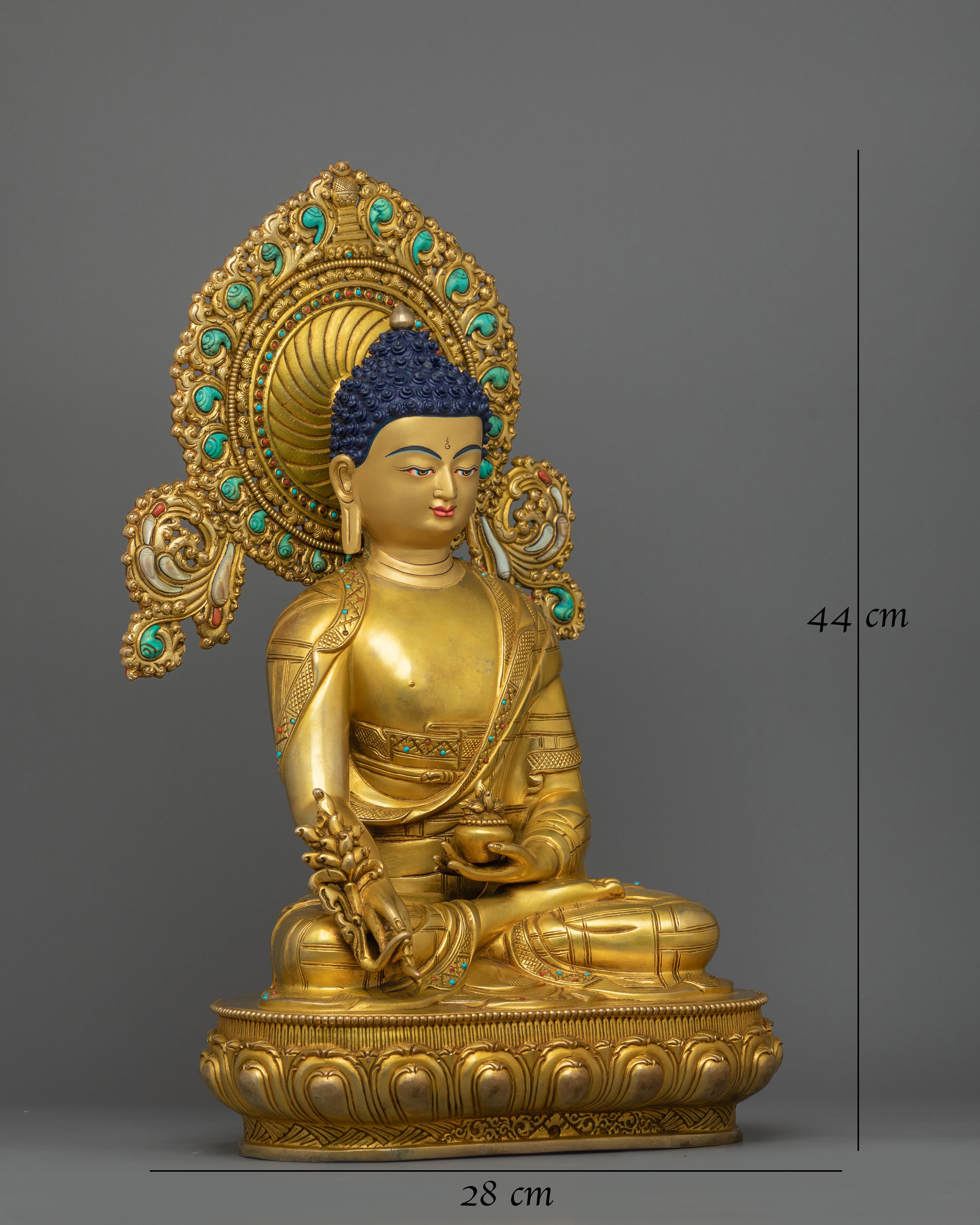 Medicine Buddha Sculpture with Beautiful Halo