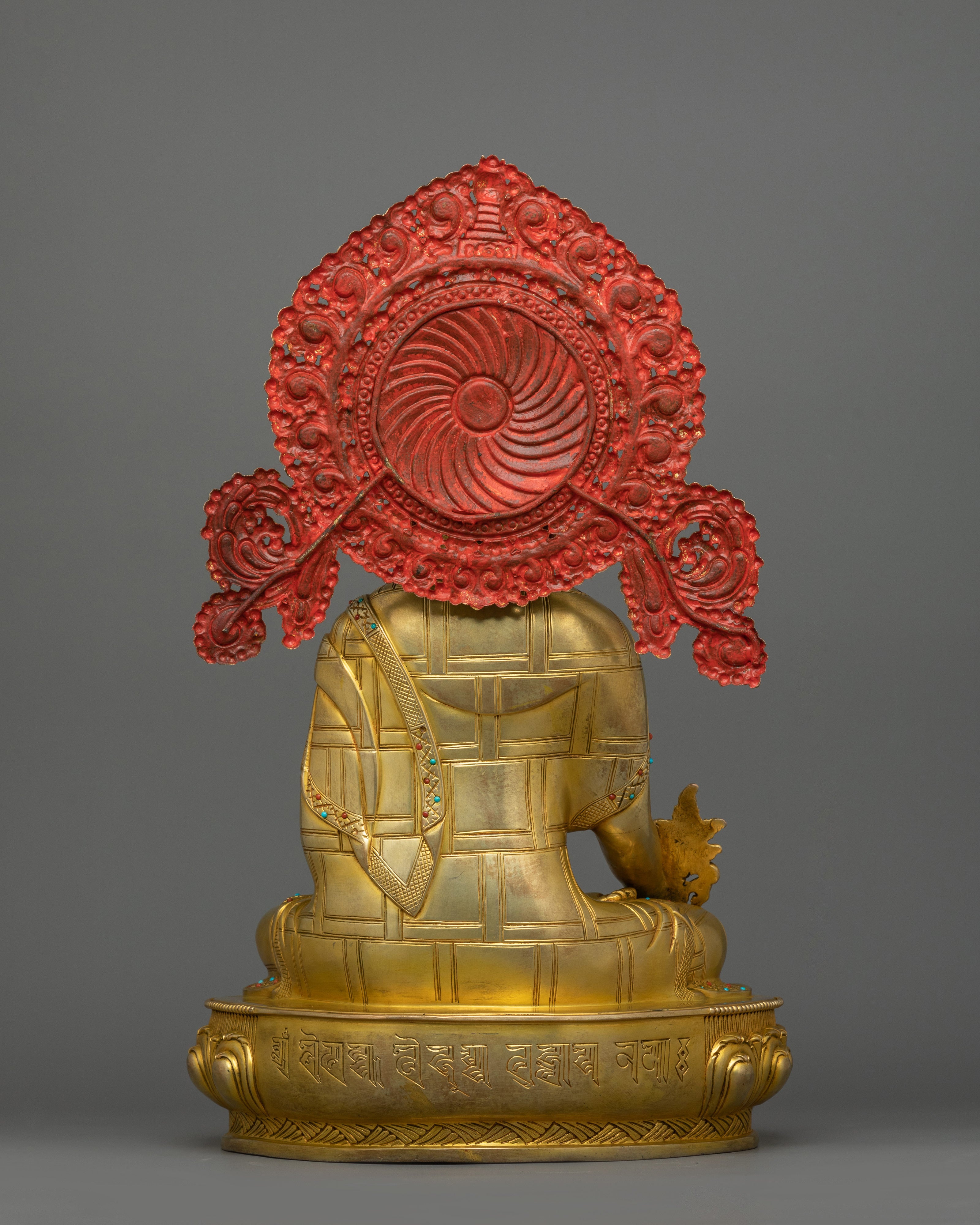 Medicine Buddha Sculpture with Beautiful Halo | Bhaisajyaguru Figurine