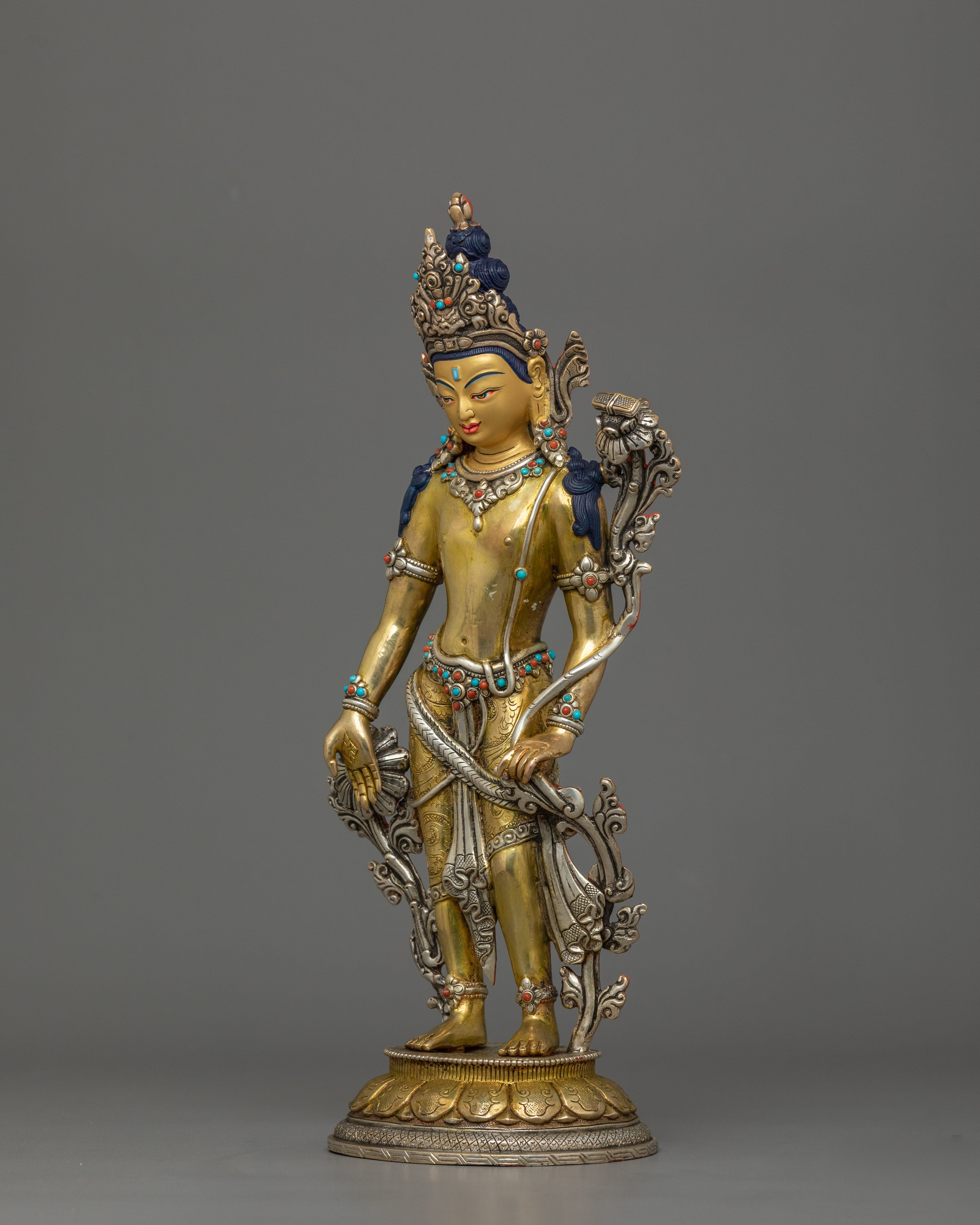 Tibetan Bodhisattva Deity Lokeshwor Statue | Protector of the World, Symbol of Compassion