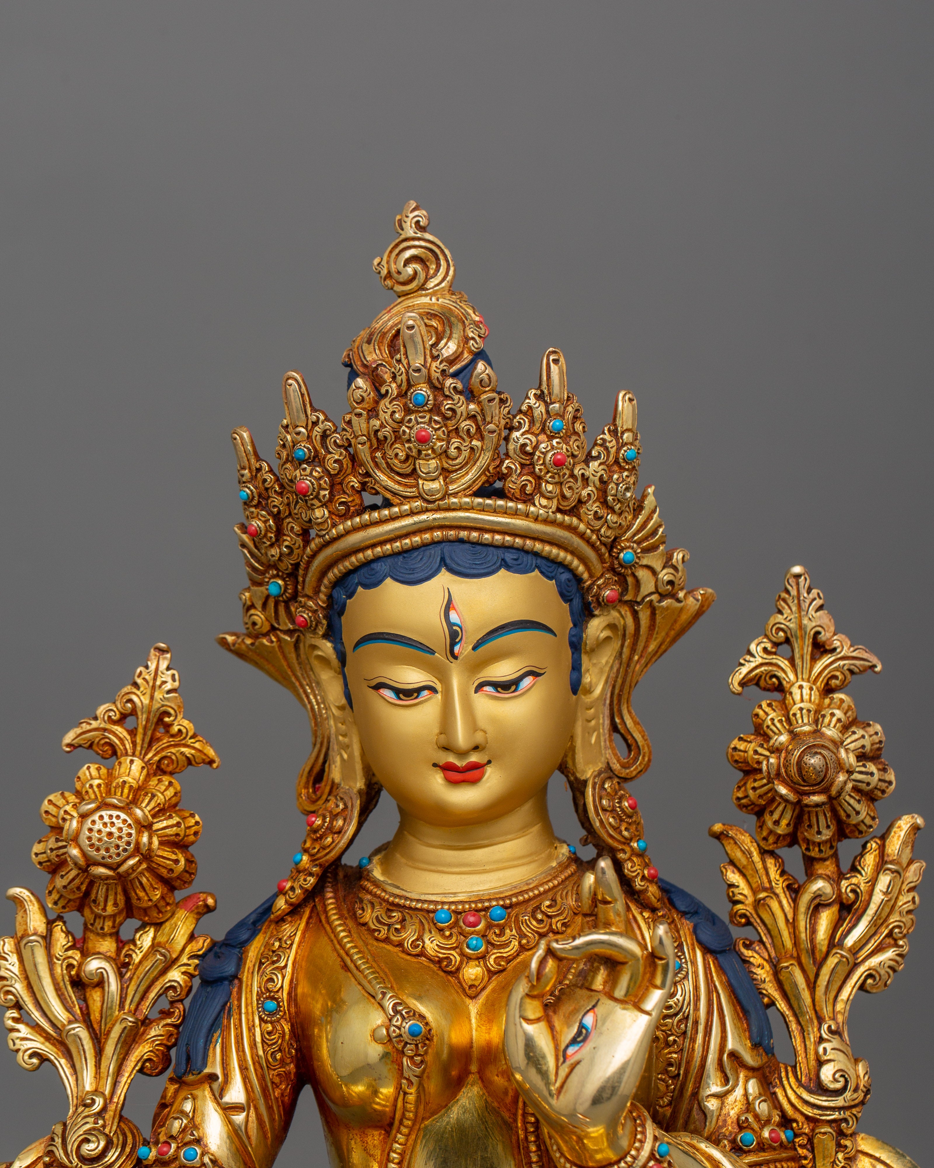 Feminine Energy White Tara Sculpture | Bodhisattva for Compassion Practices