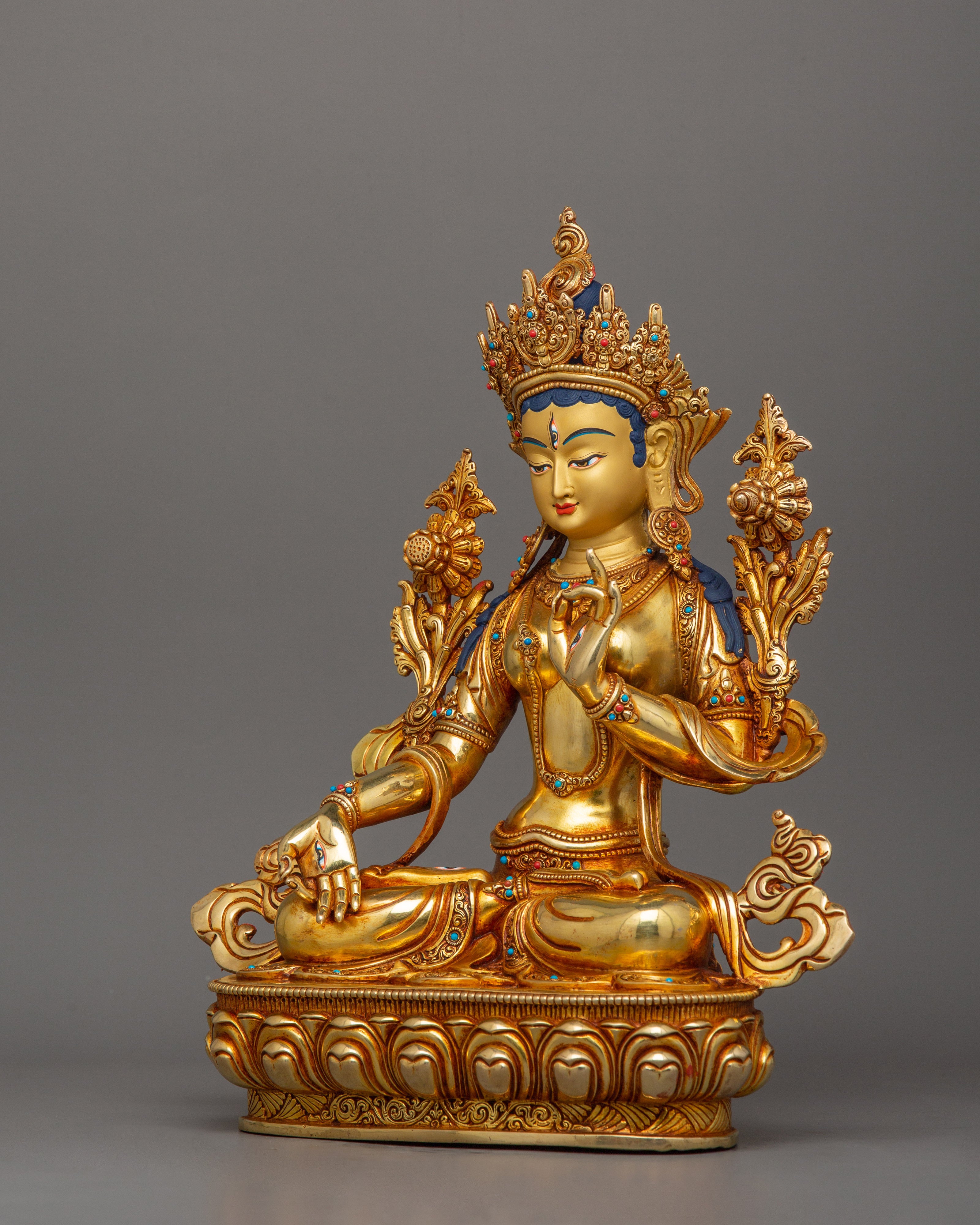 Feminine Energy White Tara Sculpture | Bodhisattva for Compassion Practices