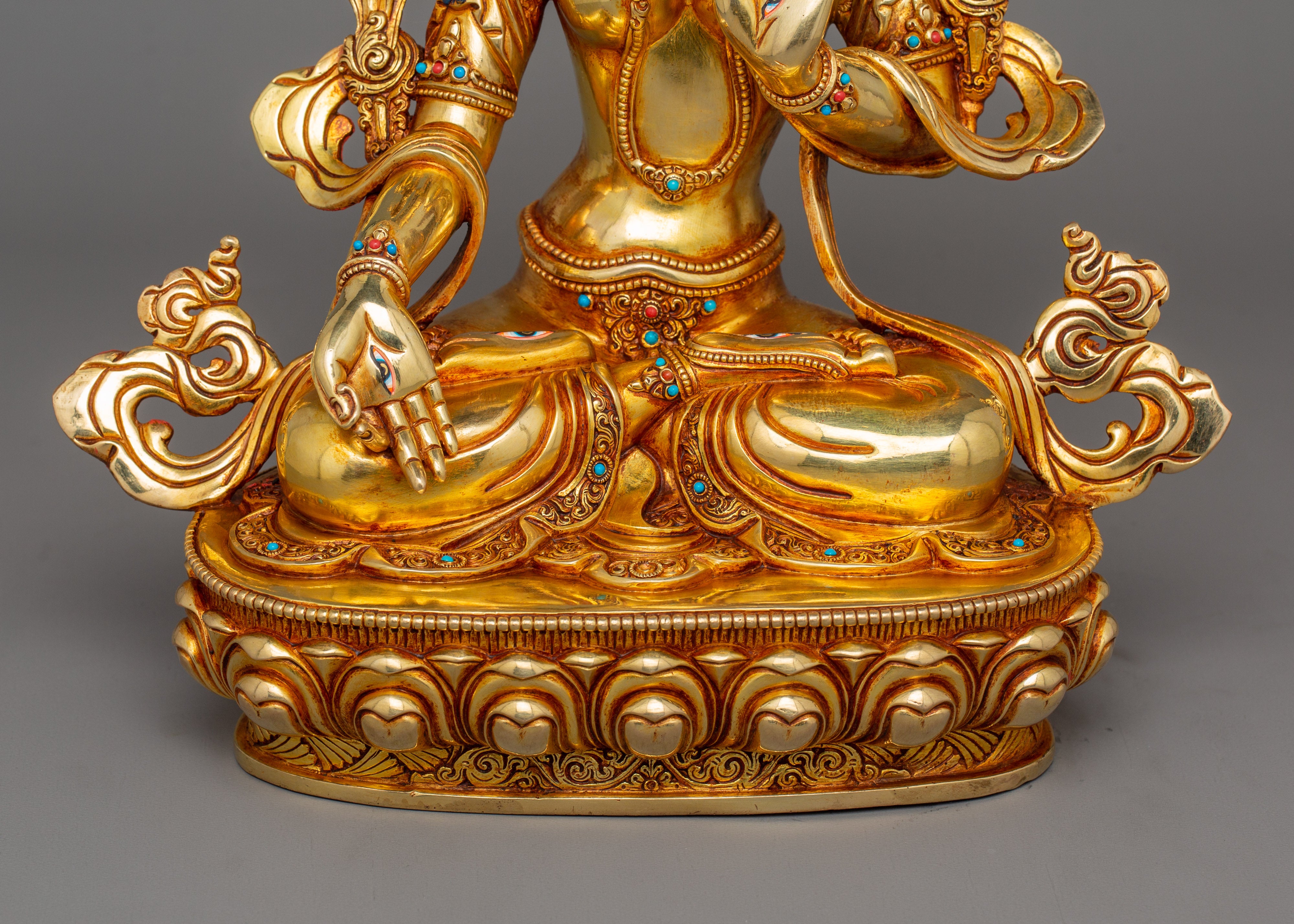 Feminine Energy White Tara Sculpture | Bodhisattva for Compassion Practices