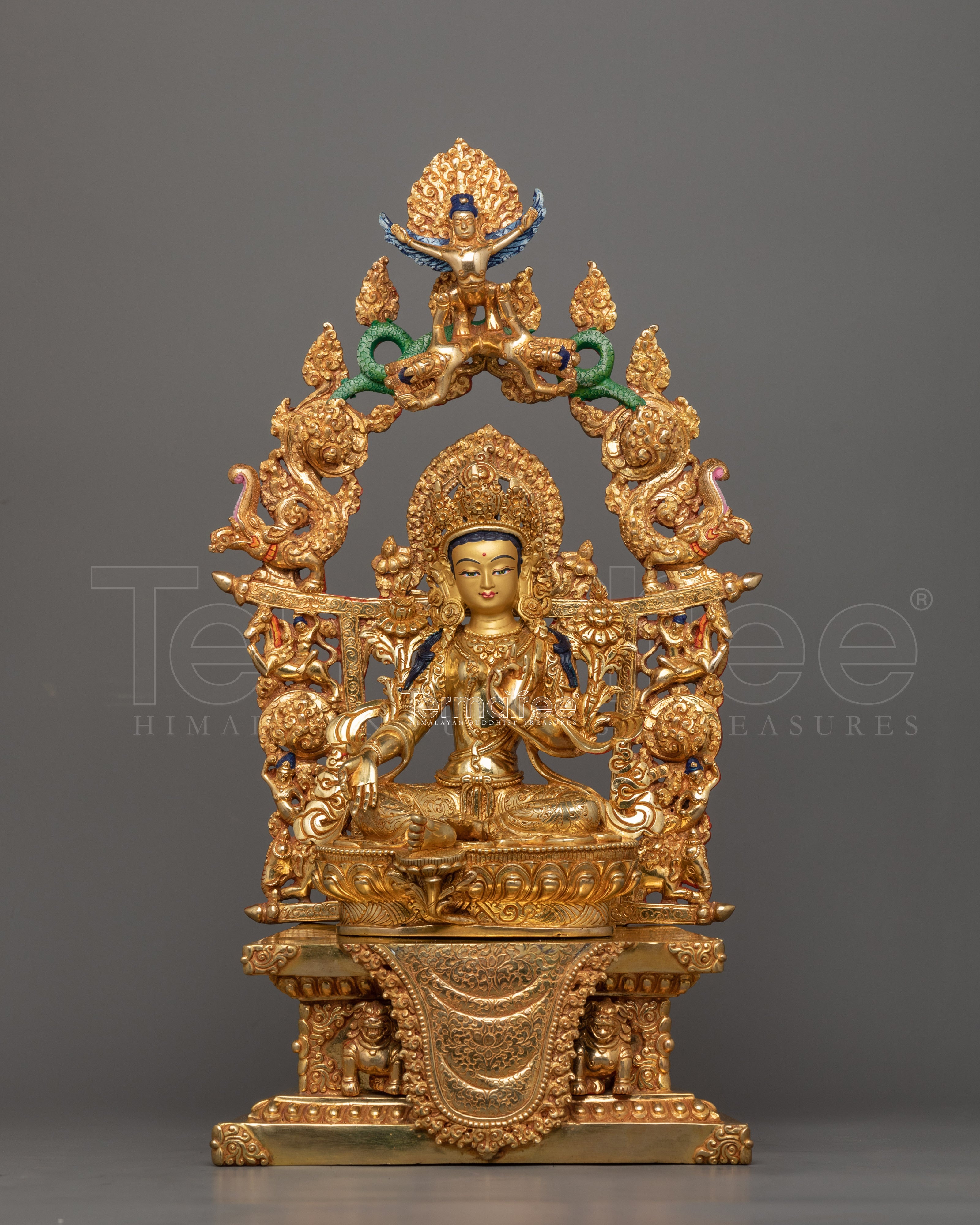 Traditional Protector Green Tara Goddess Statue | Symbolizing Protection and Compassion