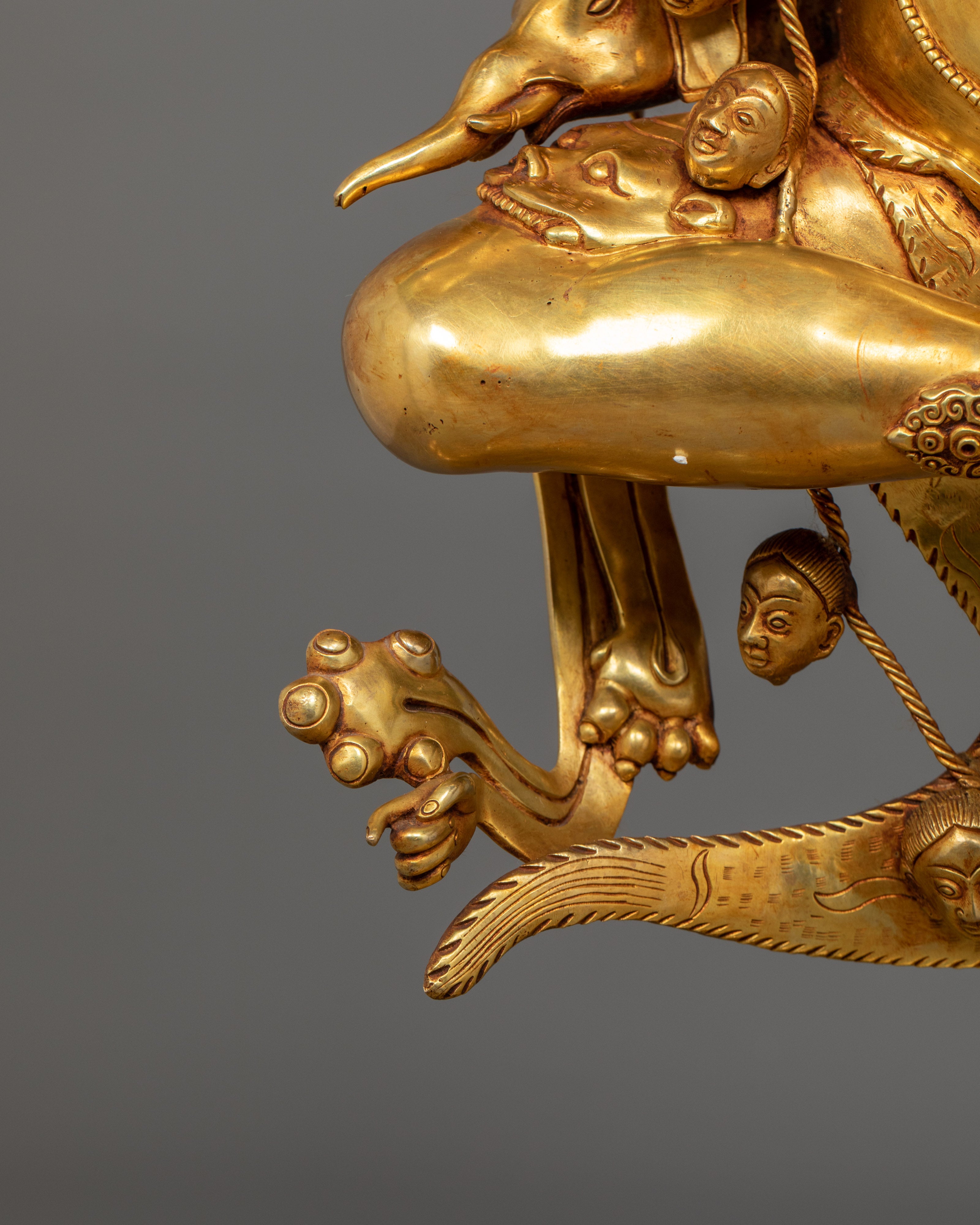 Handmade Golden Statue of Troma Nagmo | Symbol of Power, and Spiritual Transformation