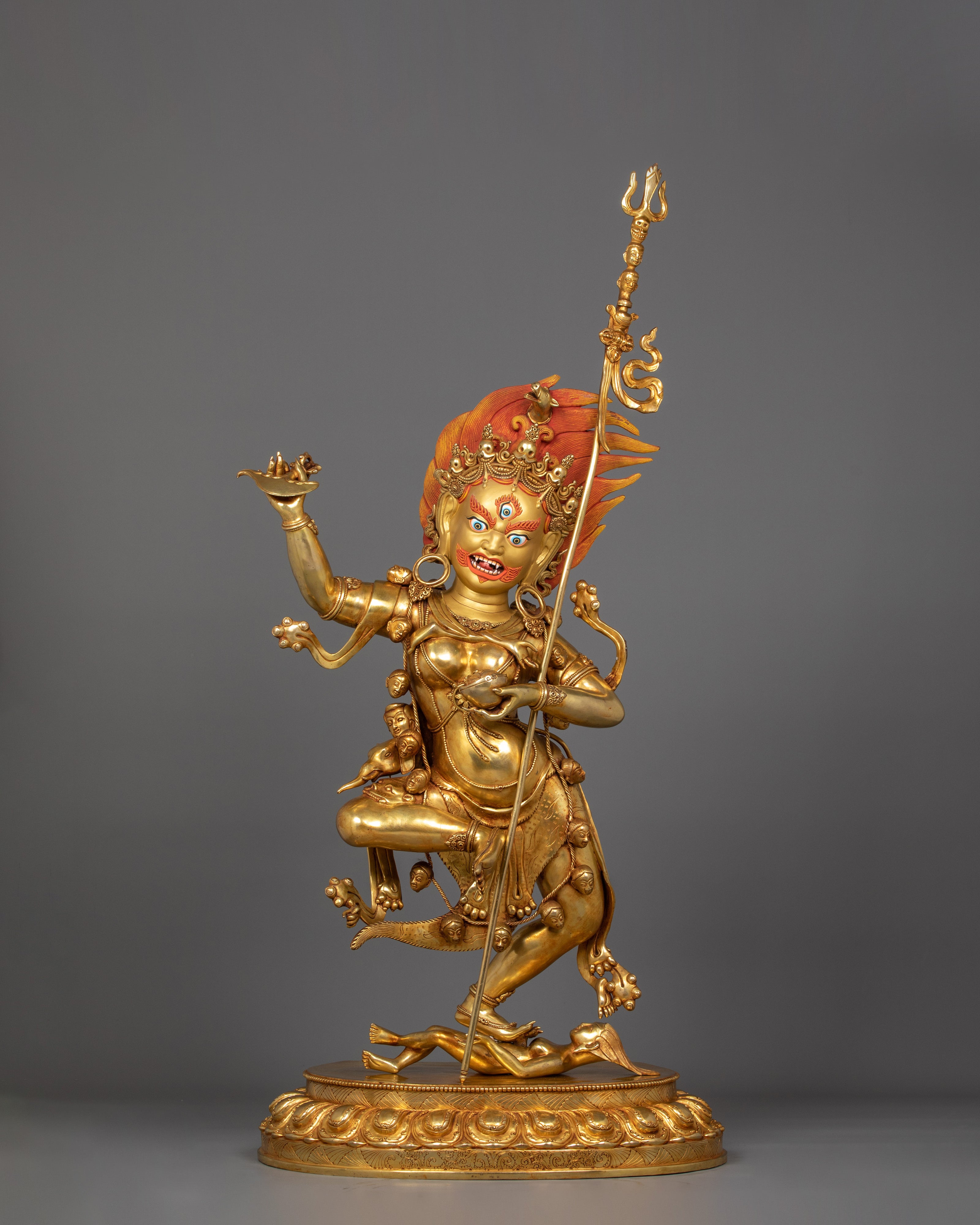 Handmade Golden Statue of Troma Nagmo | Symbol of Power, and Spiritual Transformation