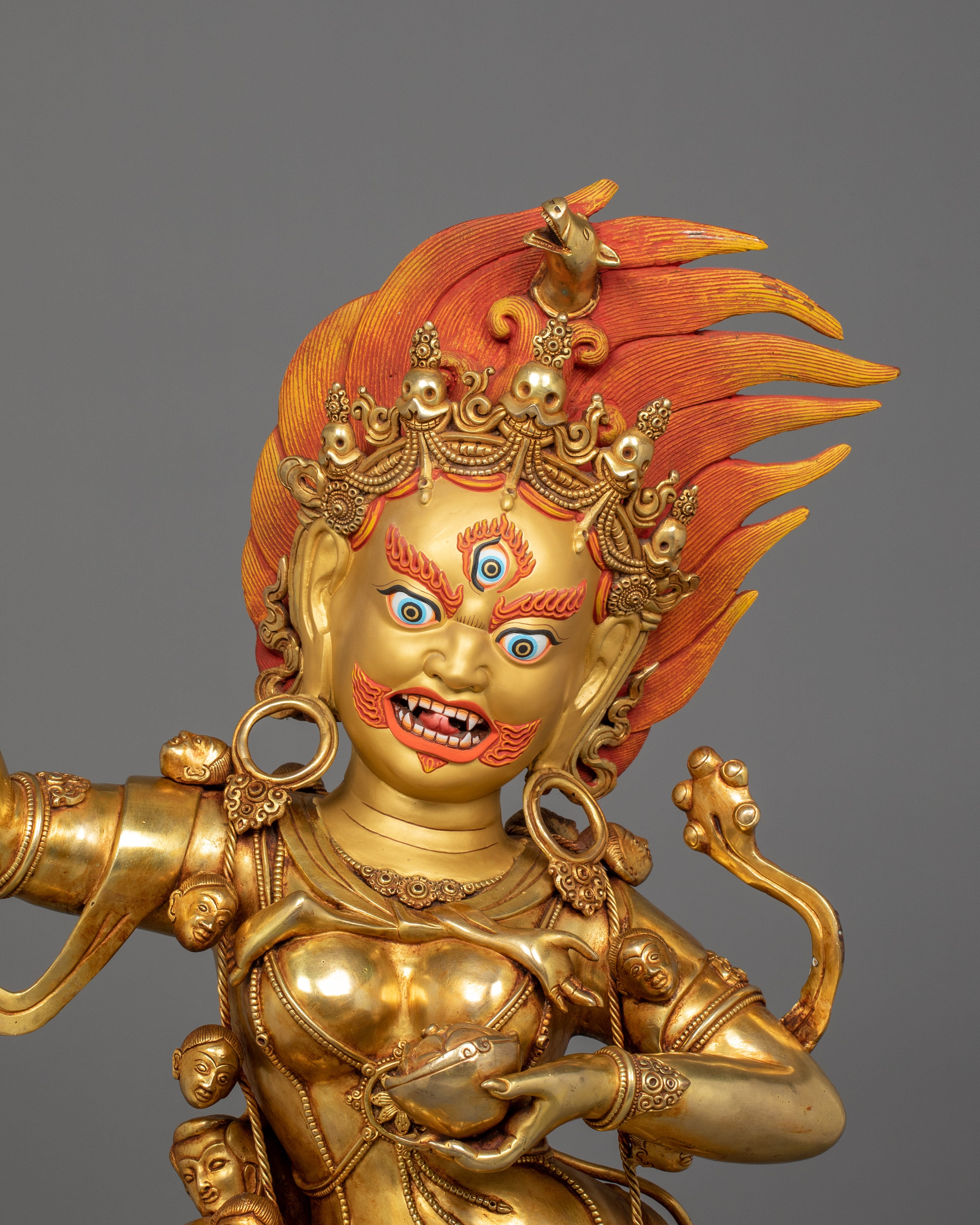 Handmade Golden Statue of Troma Nagmo | Symbol of Power, and Spiritual Transformation
