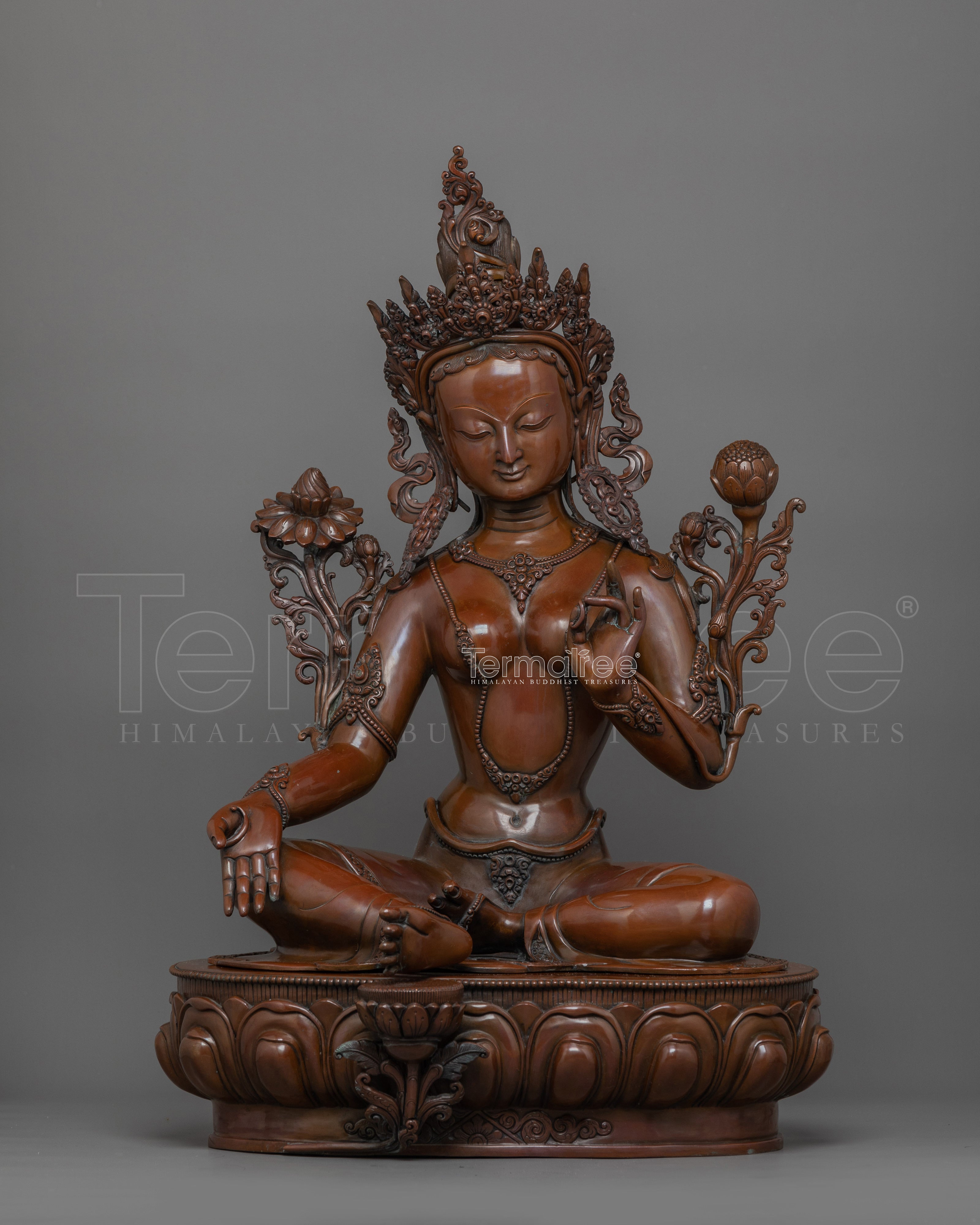 Himalayan Buddhist Deity Green Tara Figurine | The Bodhisattva of Universal Compassion
