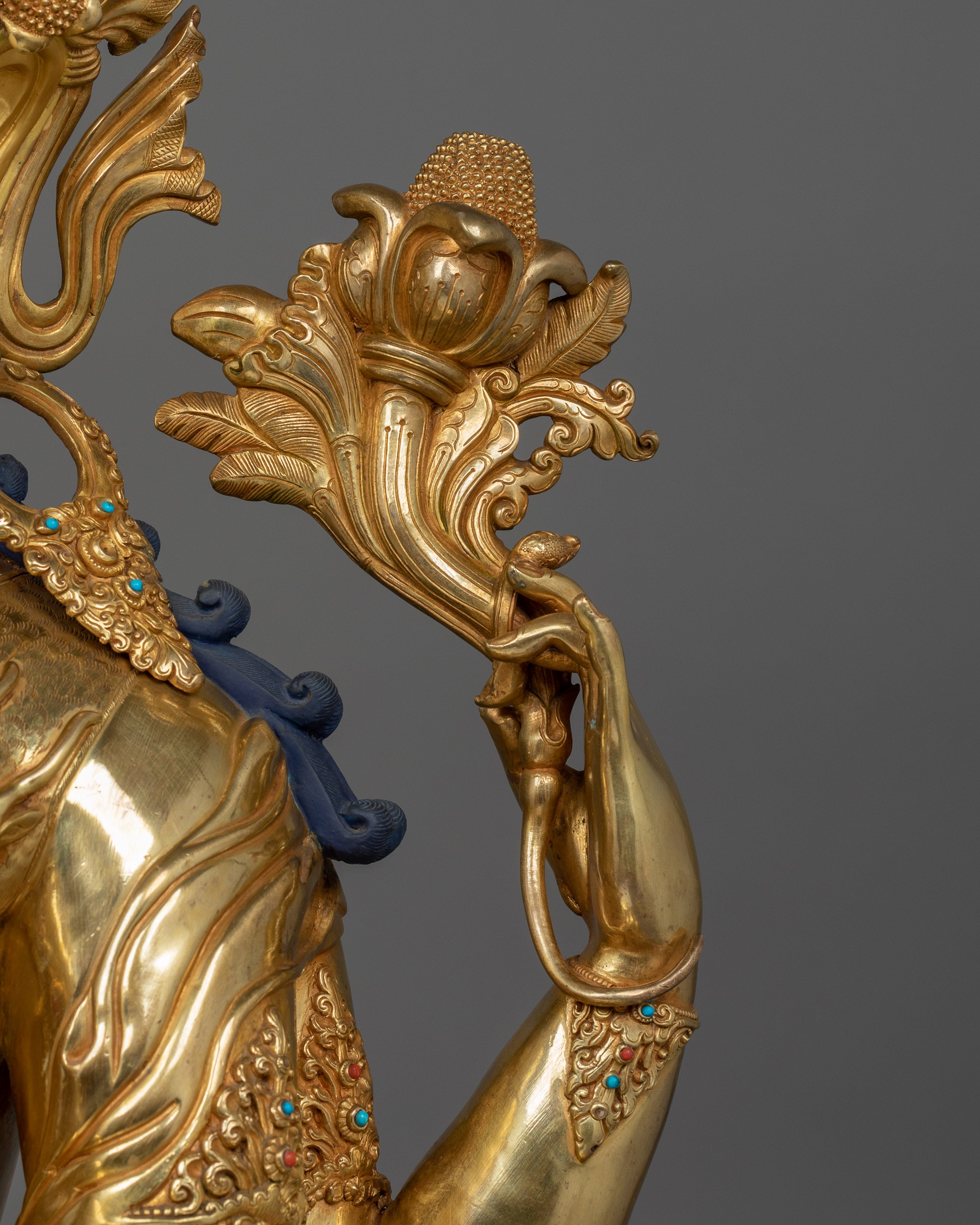 Handmade Compassion deity Chenrezig sculpture | Four Armed Deity