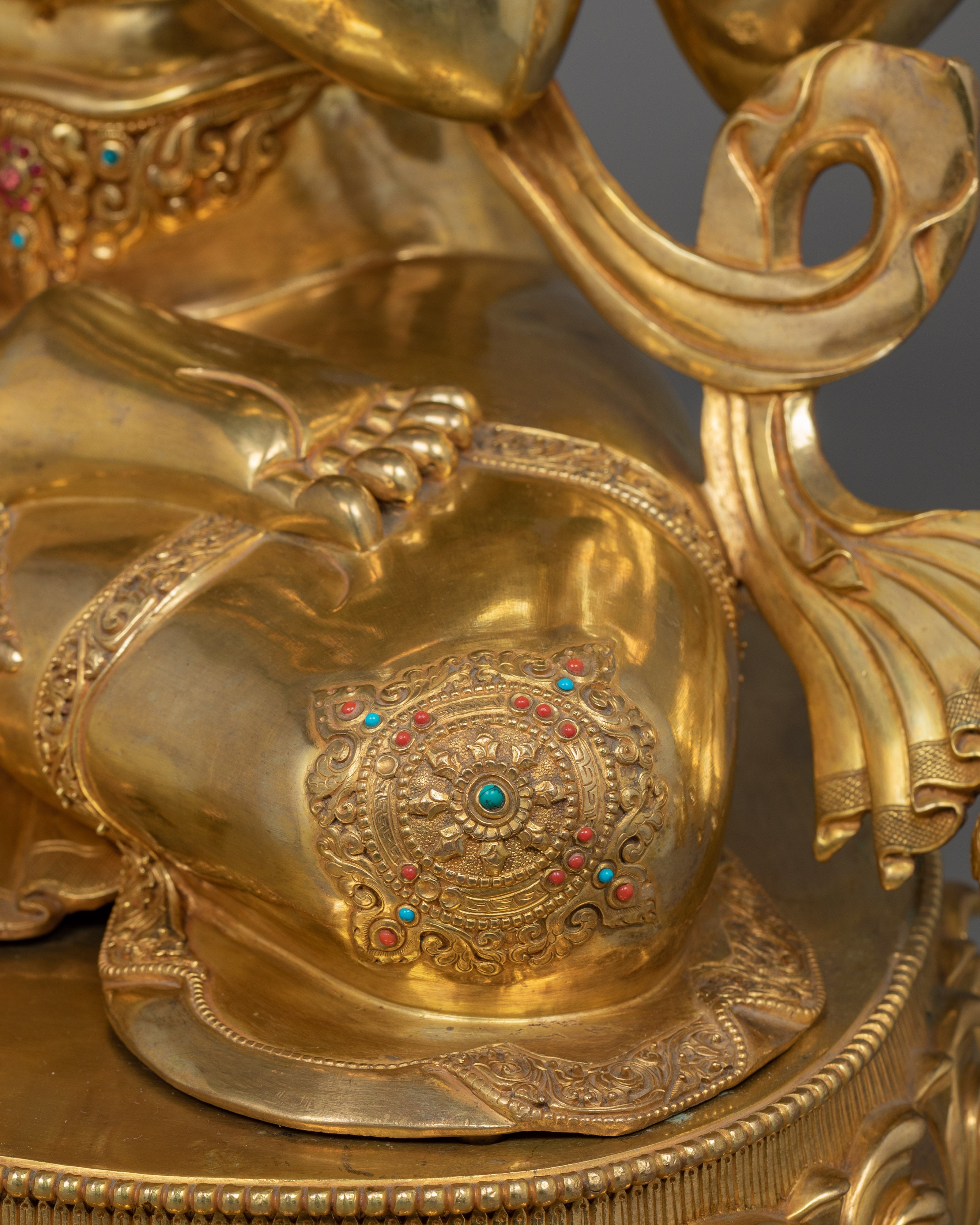 Handmade Compassion deity Chenrezig sculpture | Four Armed Deity