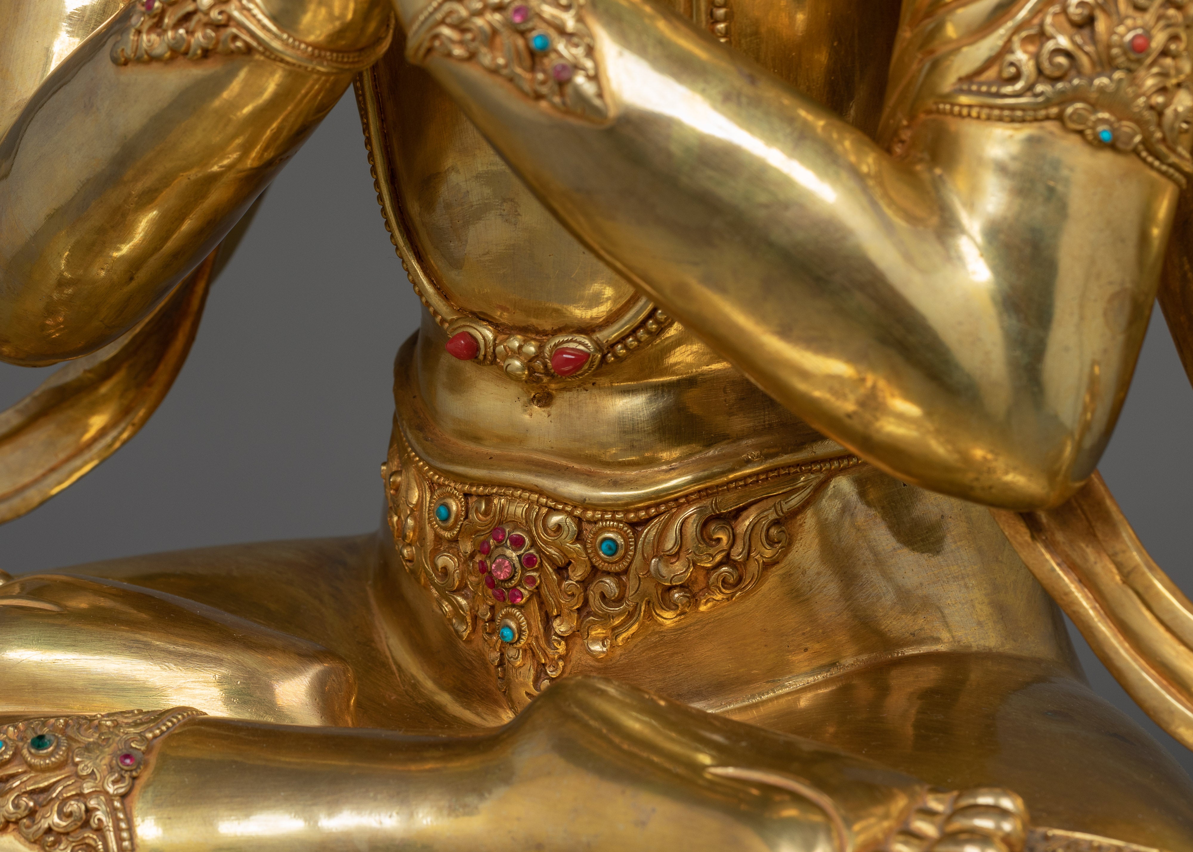 Handmade Compassion deity Chenrezig sculpture | Four Armed Deity