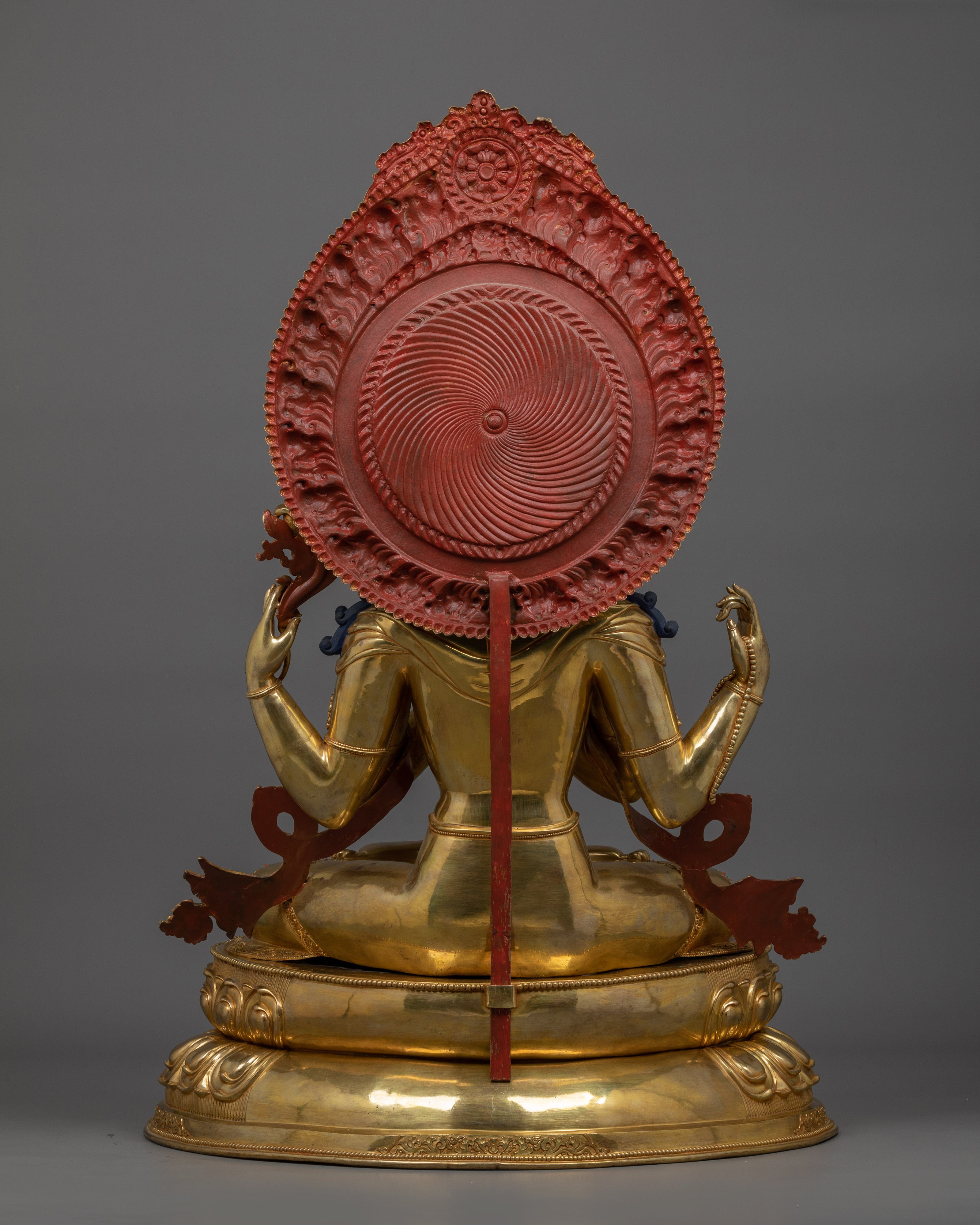 Handmade Compassion deity Chenrezig sculpture | Four Armed Deity