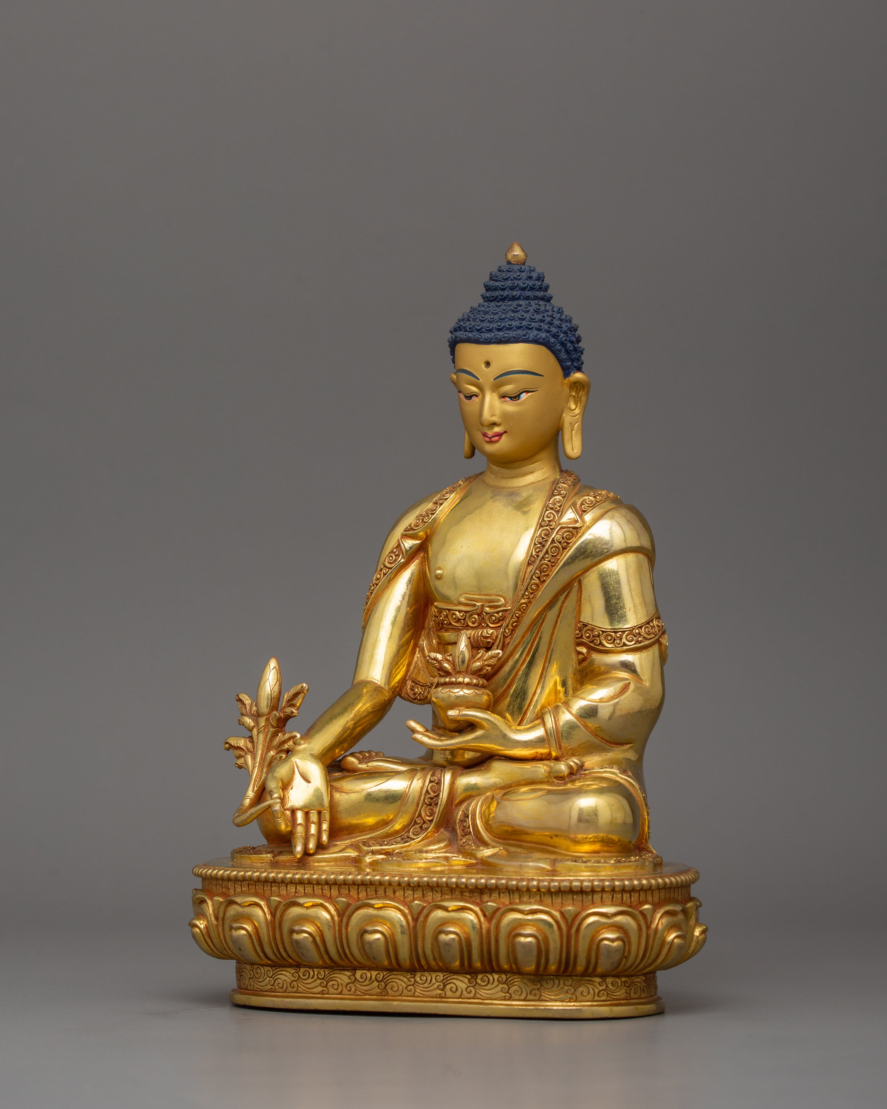 Tibetan Healer and Protector Medicine Buddha | Handcrafted Sculpture