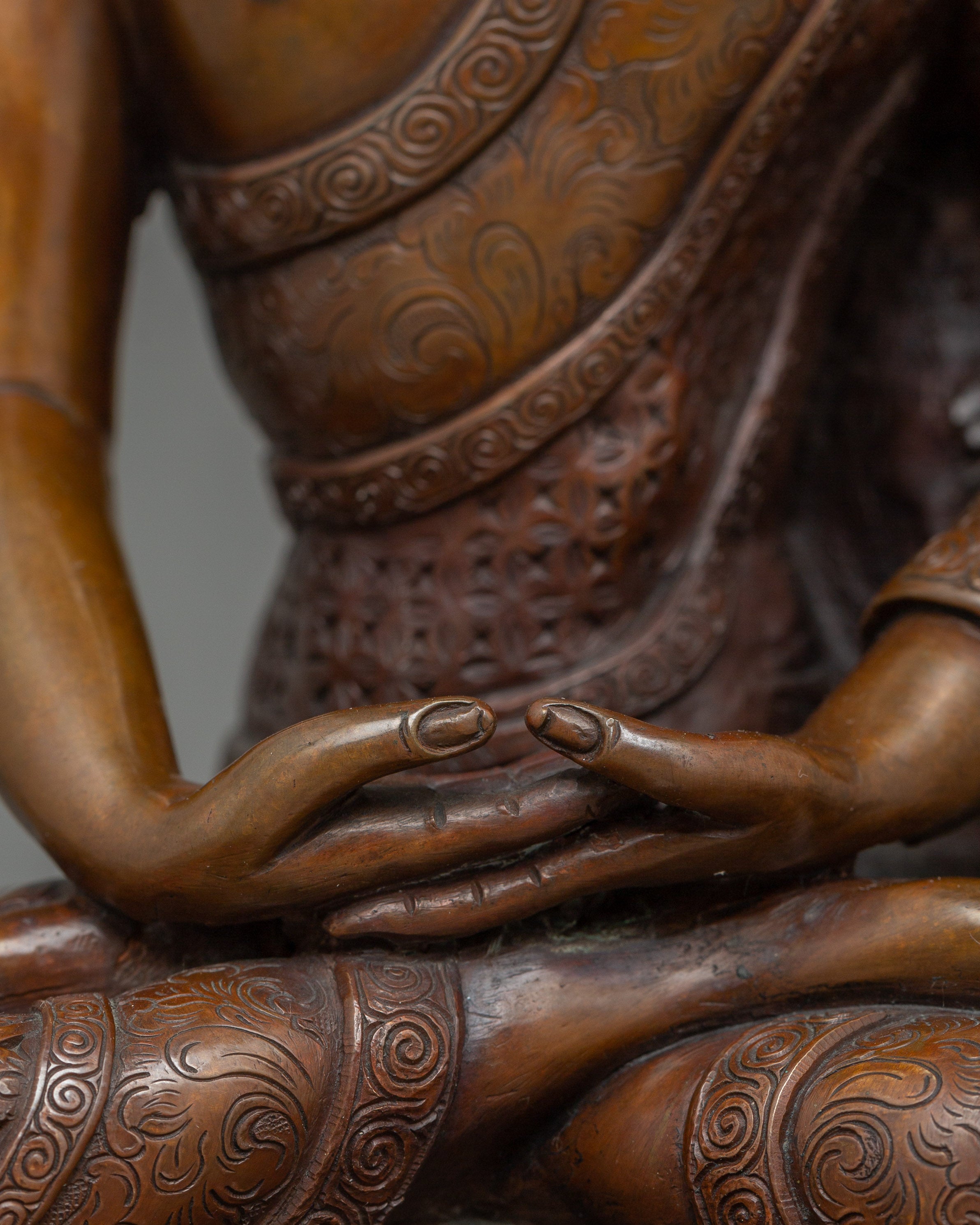 Handmade Copper Statue of Amitabha Buddha | Crafted for Meditation and Serenity