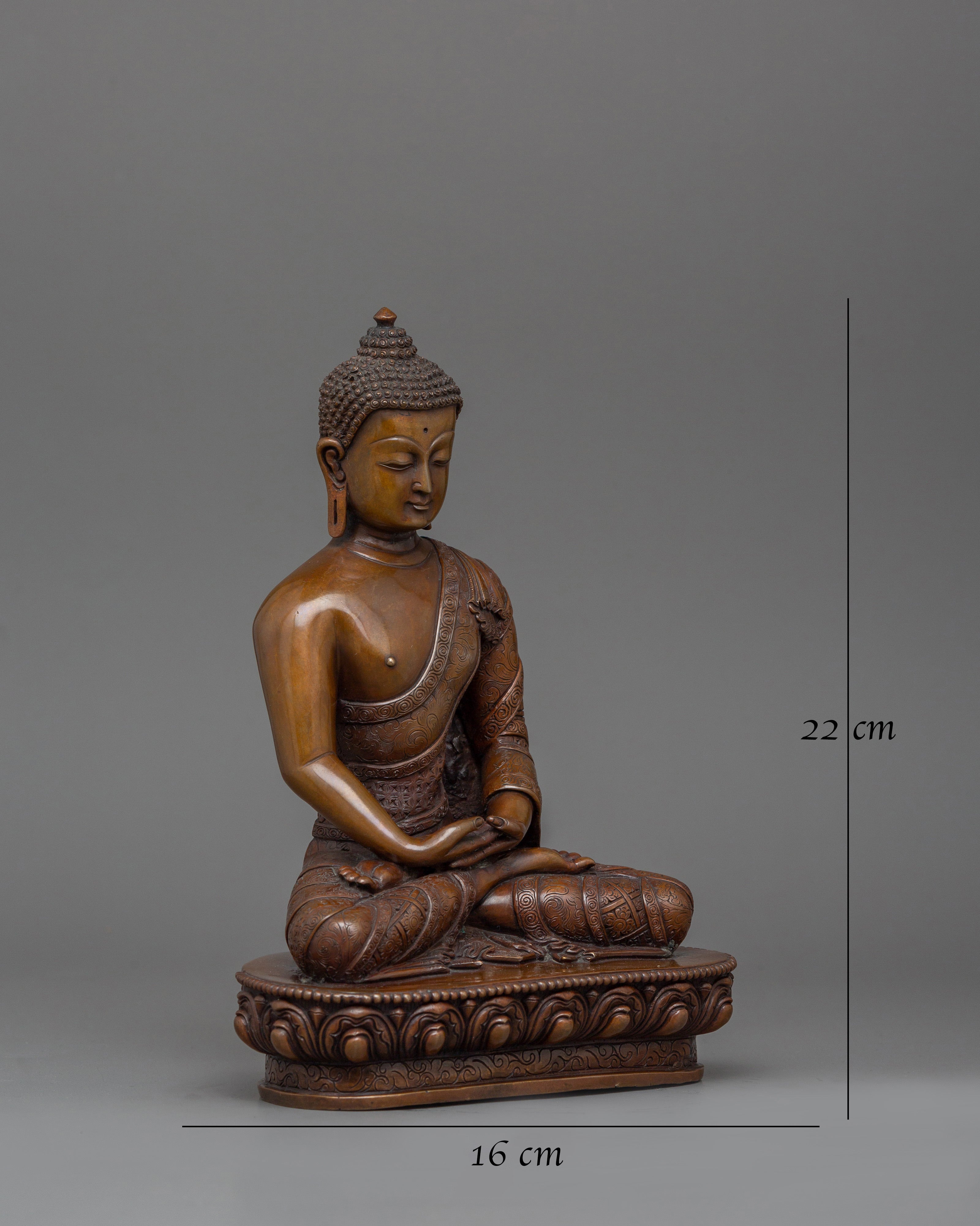 Handmade Copper Statue of Amitabha Buddha | Crafted for Meditation and Serenity