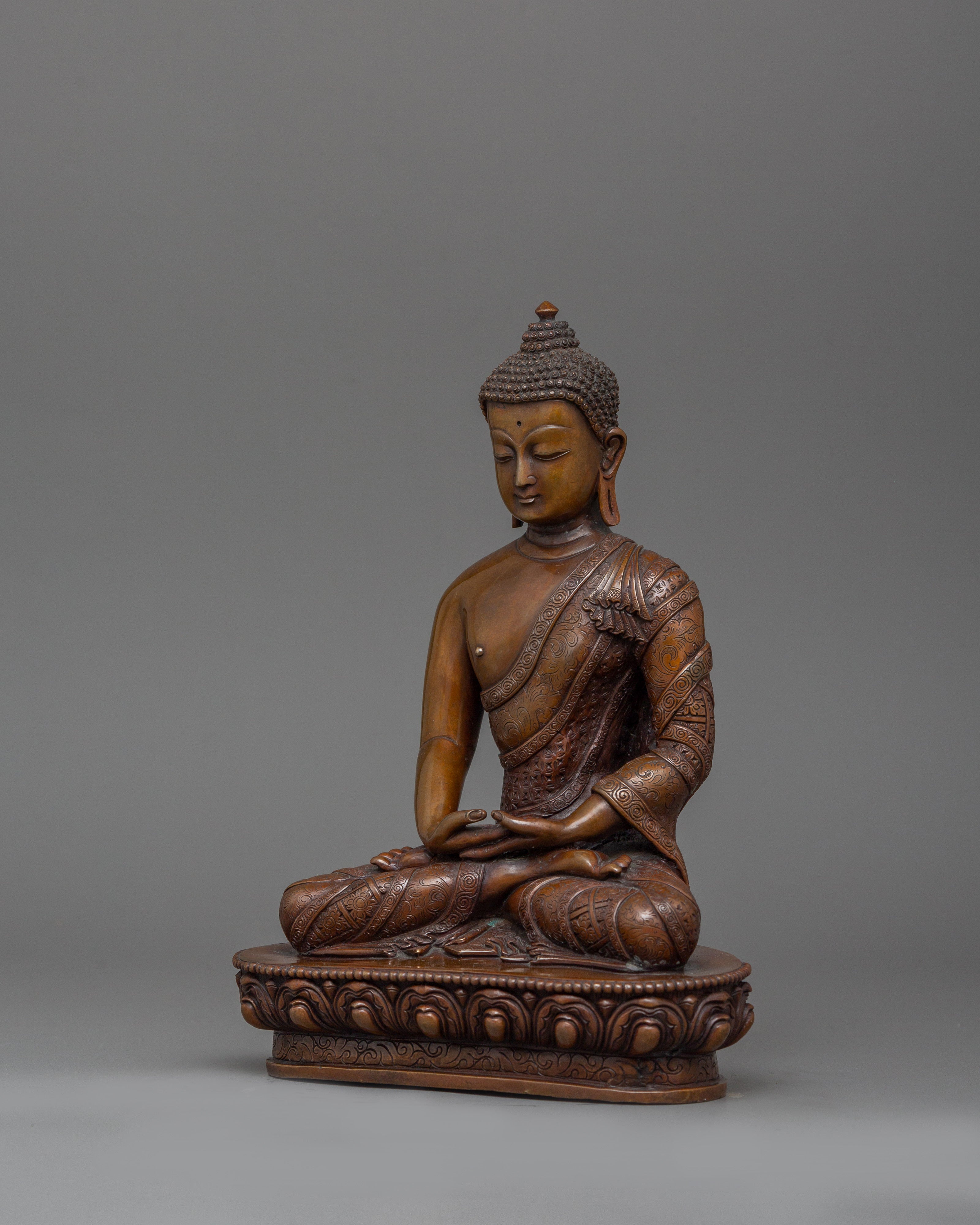 Handmade Copper Statue of Amitabha Buddha | Crafted for Meditation and Serenity