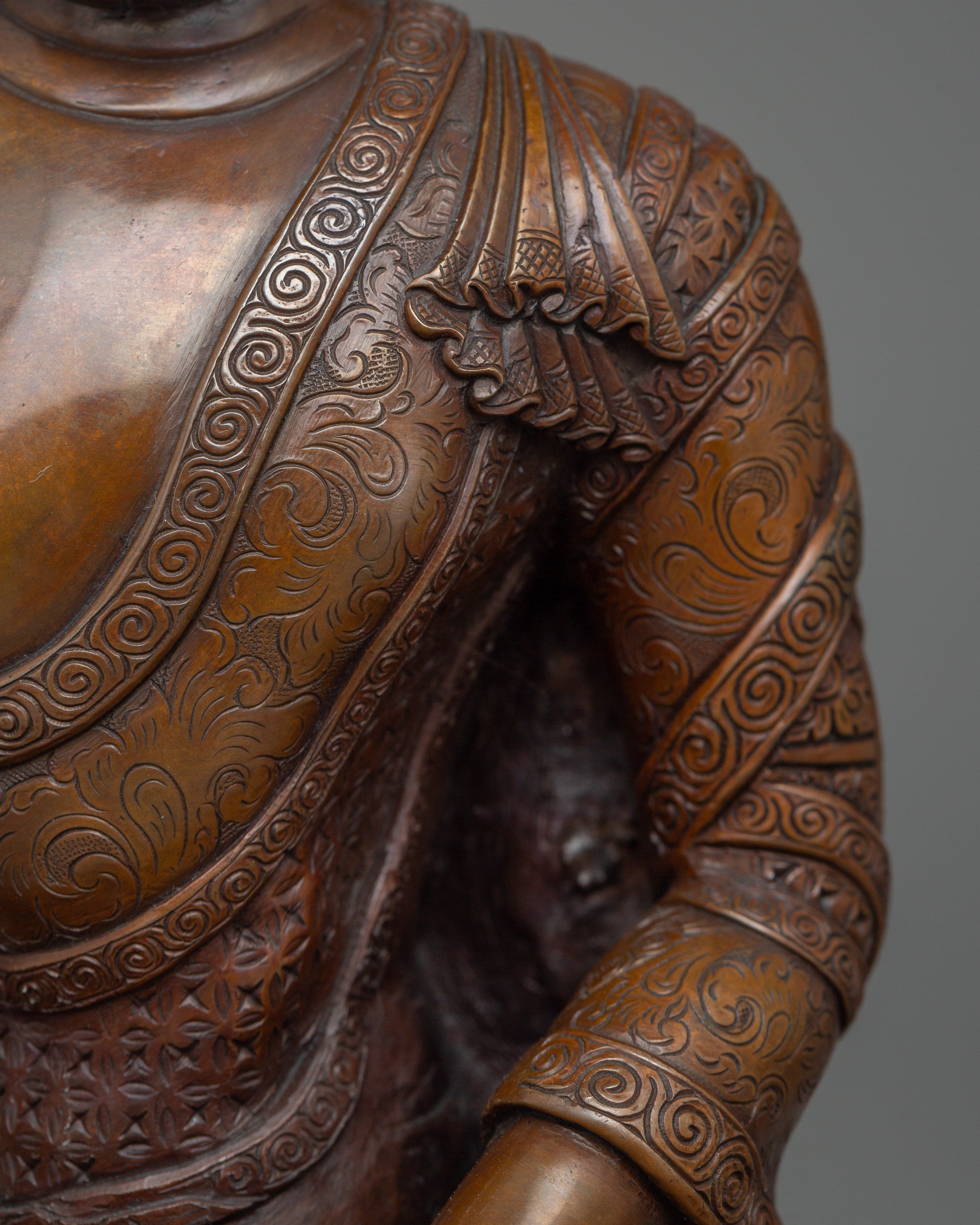 Handmade Copper Statue of Amitabha Buddha | Crafted for Meditation and Serenity