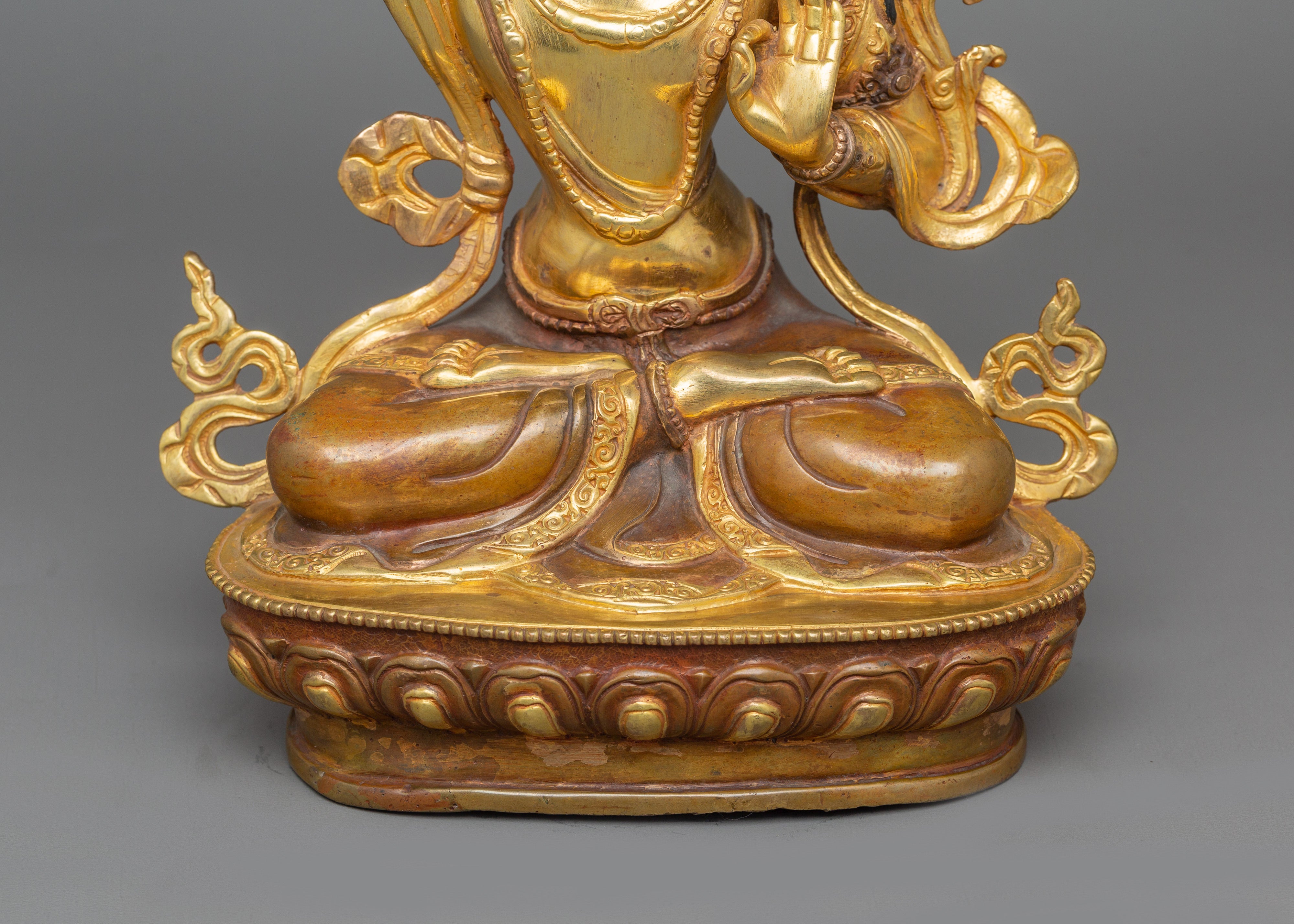 12.2 Inches Manjushri with sword Statue | Bodhisattva Sculpture Wisdom Deity