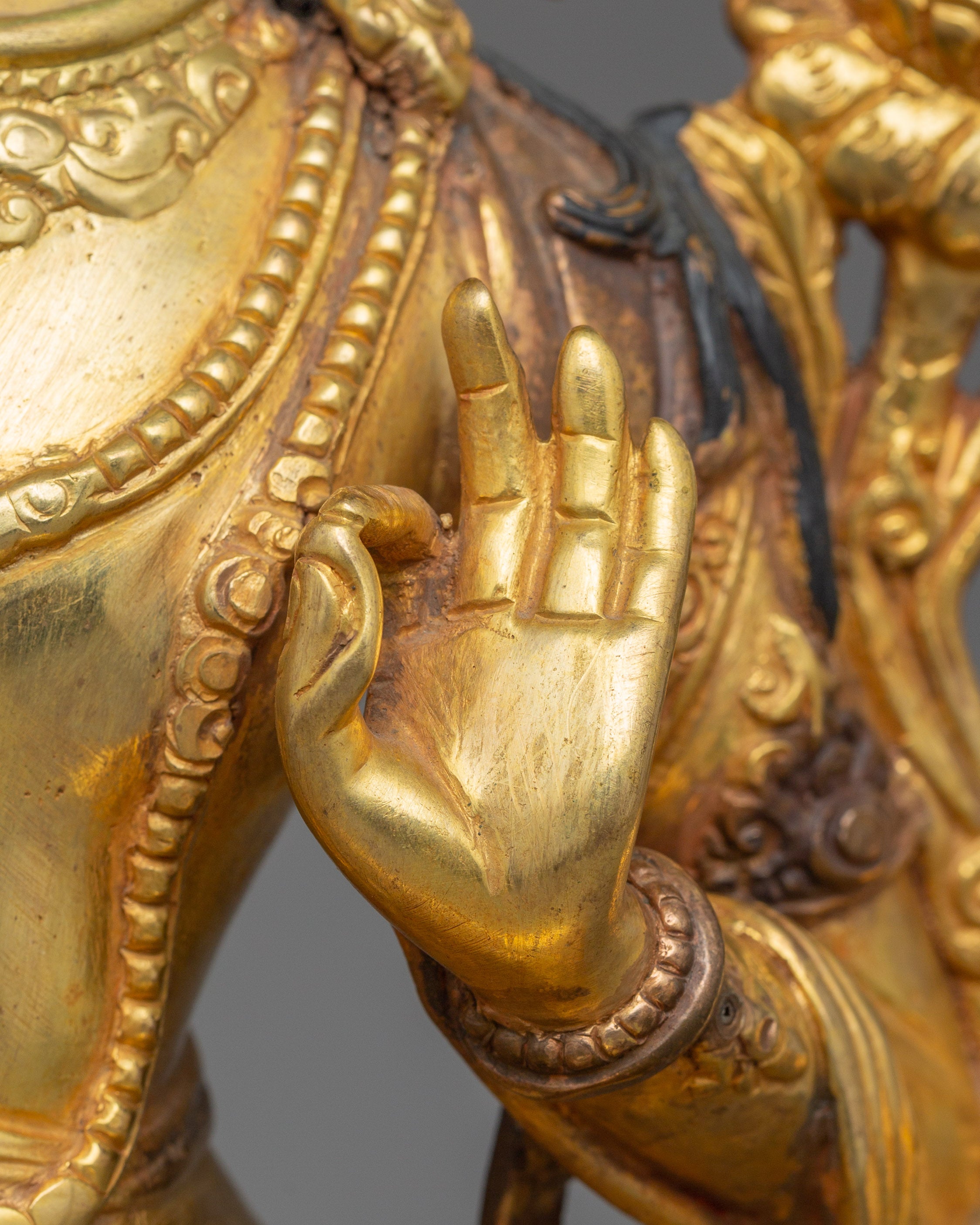 12.2 Inches Manjushri with sword Statue | Bodhisattva Sculpture Wisdom Deity