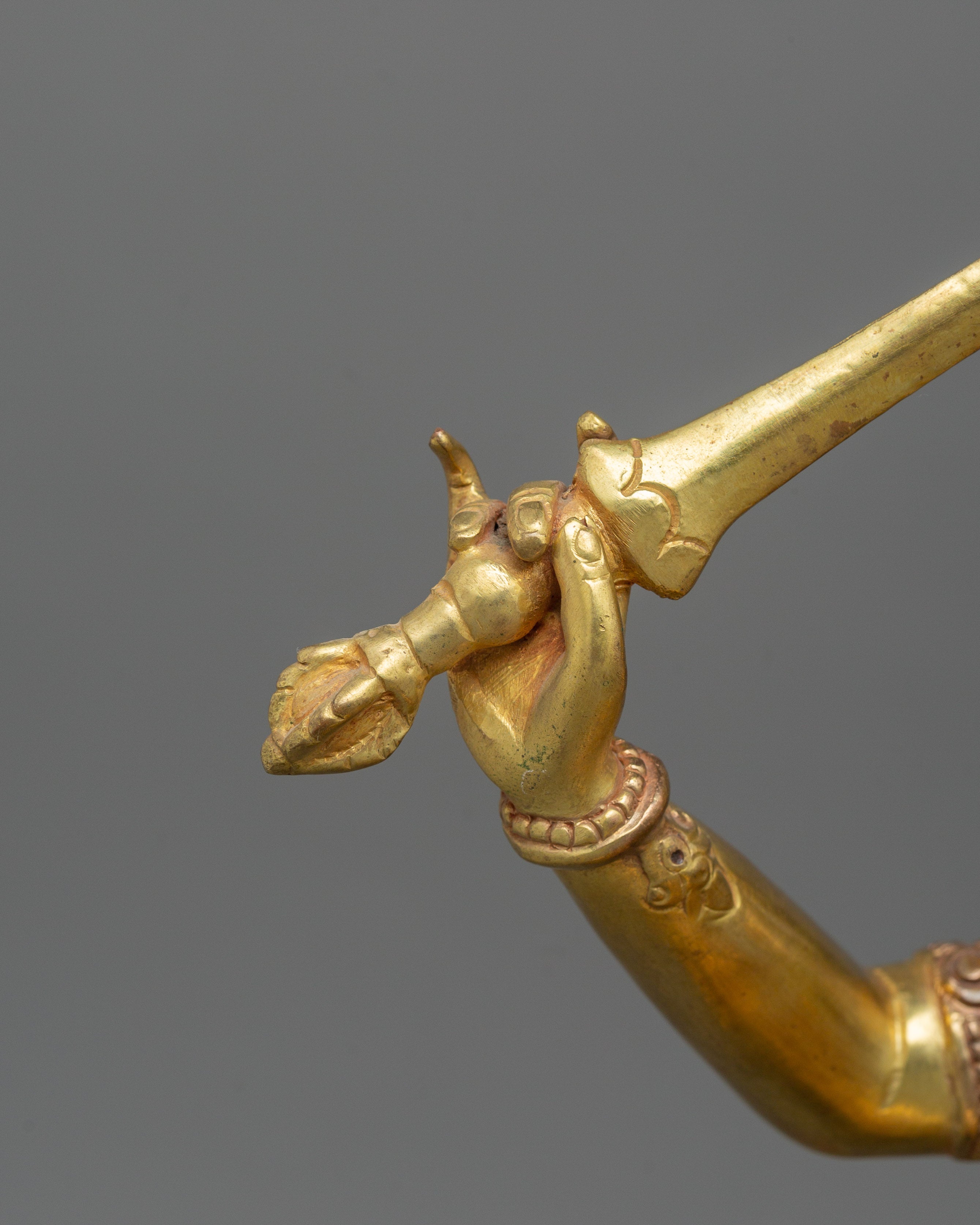 12.2 Inches Manjushri with sword Statue | Bodhisattva Sculpture Wisdom Deity