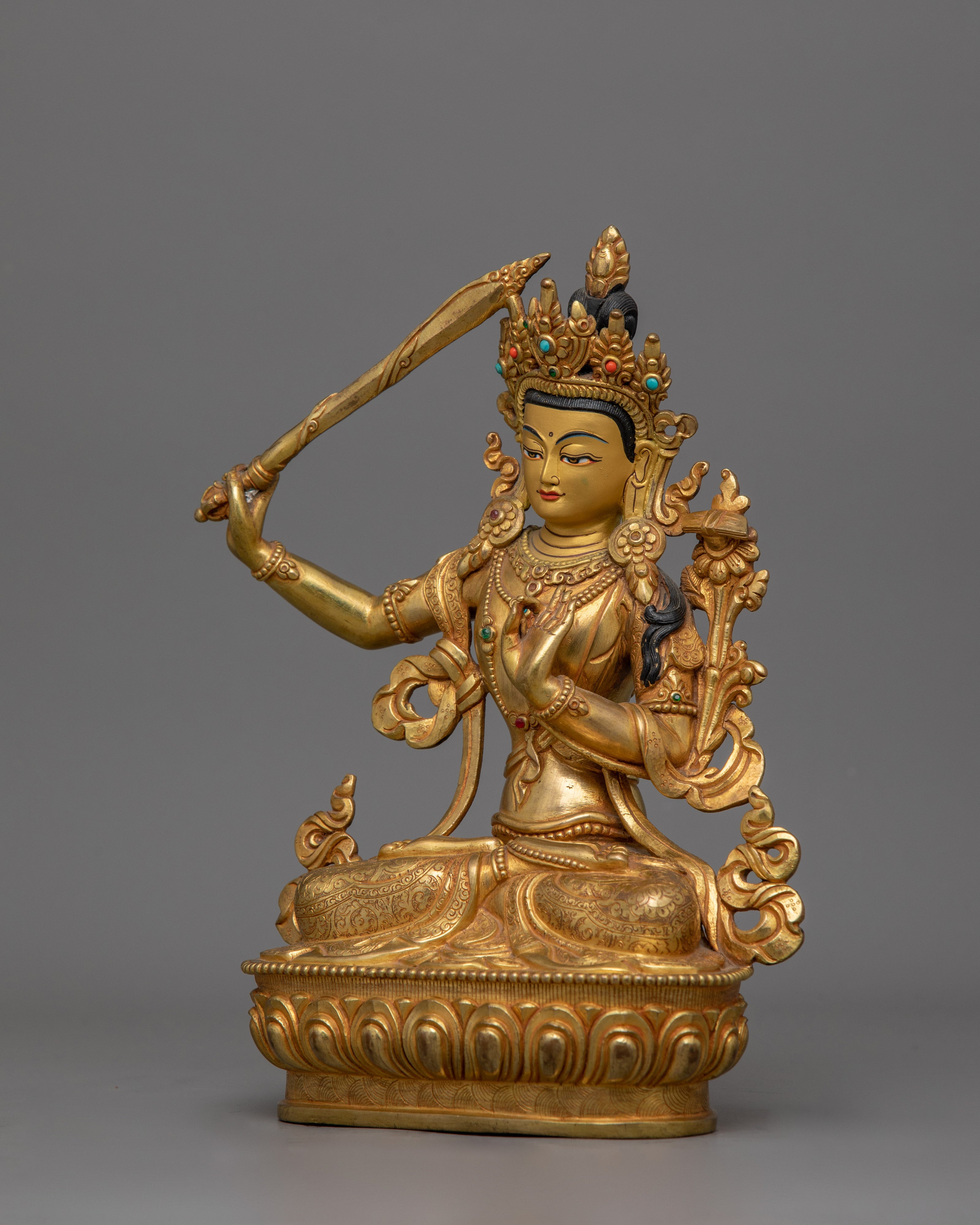 Manjushri Handcrafted figurine | Symbol of Wisdom and Knowledge