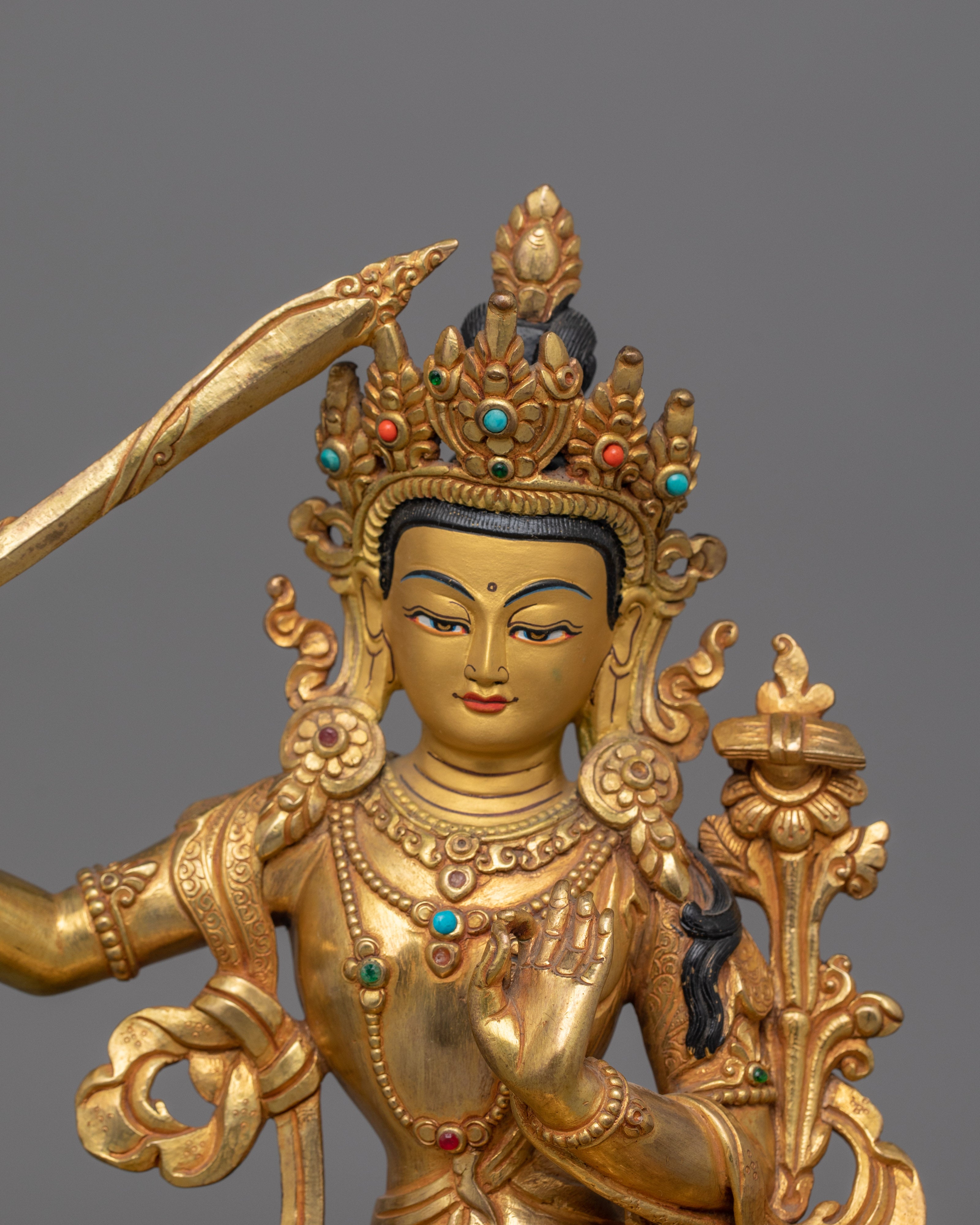 Manjushri Handcrafted figurine | Symbol of Wisdom and Knowledge