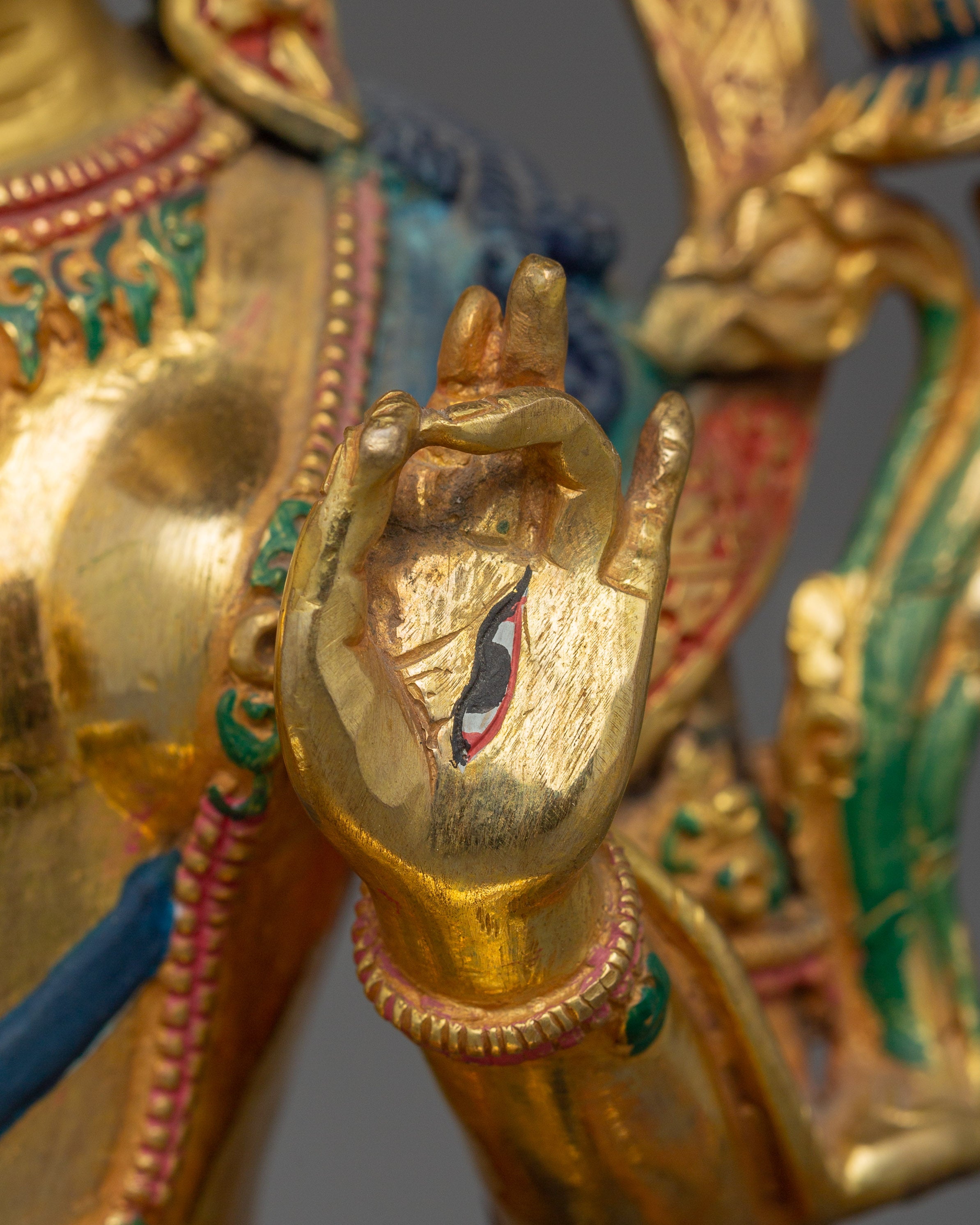 9.4" Figurine of Seven Eyes Deity White Tara | Enlightened Female Goddess