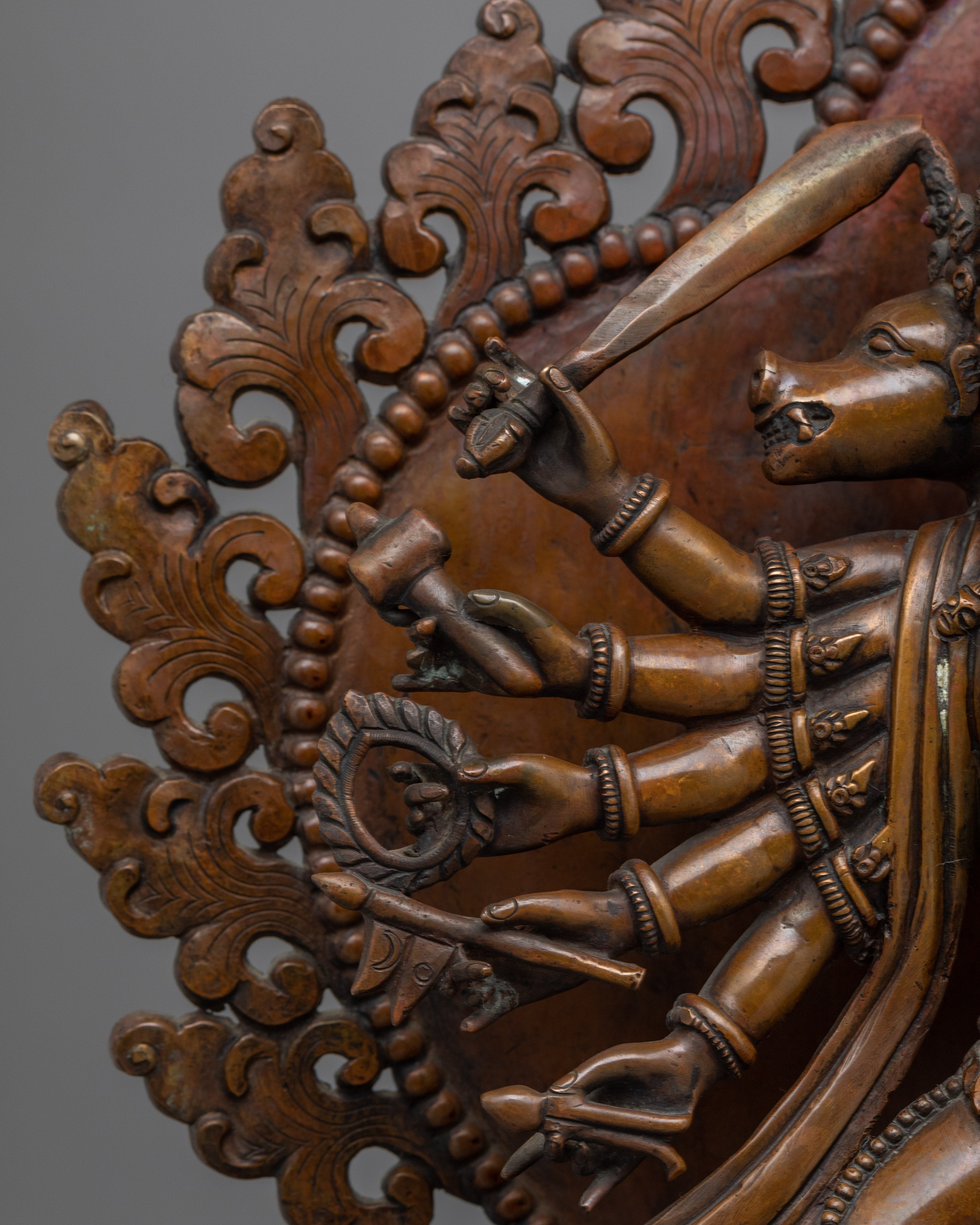 Handmade Panchamukha Hanuman Sculpture | Five-Faced Protector Deity of Strength and Protection