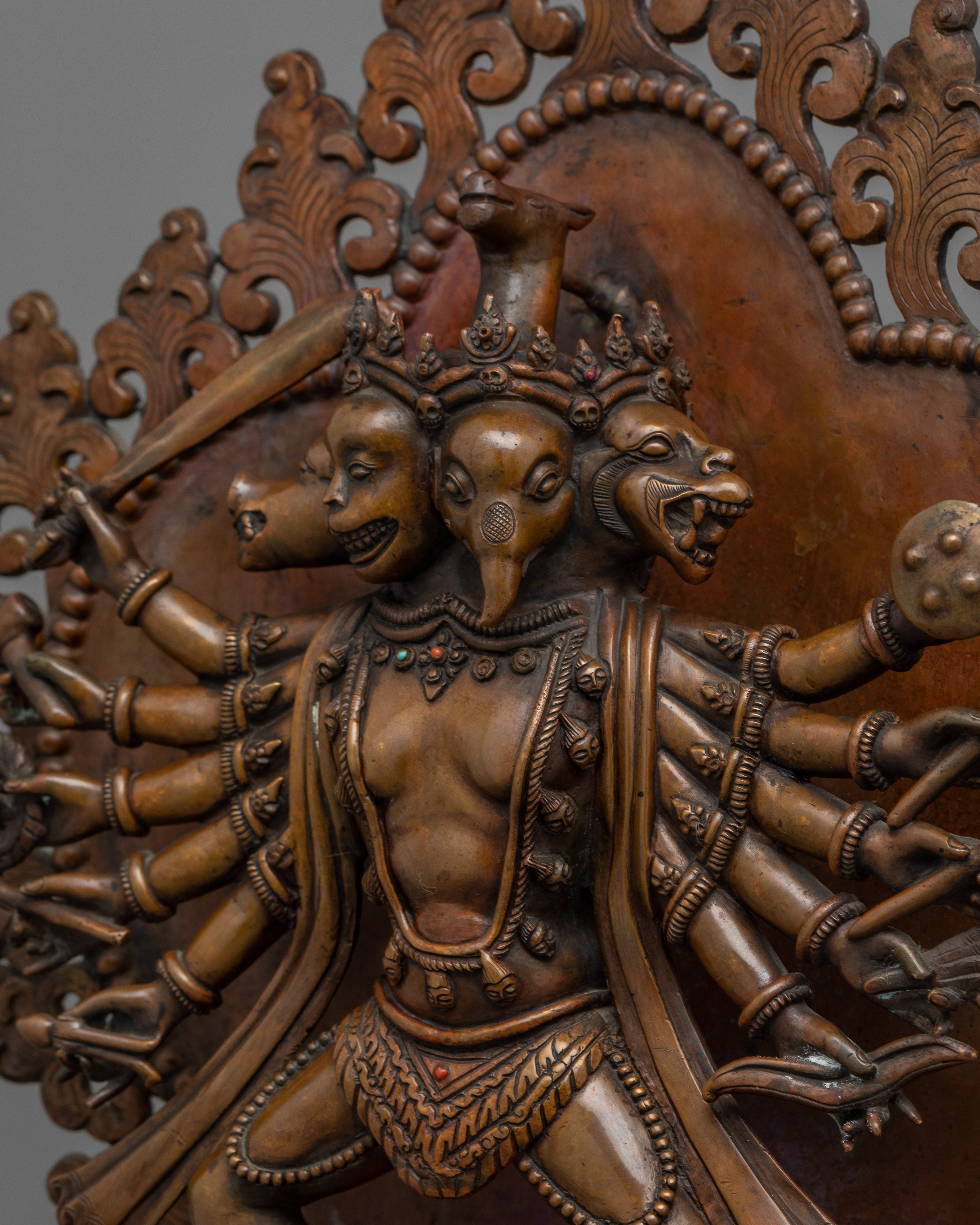 Handmade Panchamukha Hanuman Sculpture | Five-Faced Protector Deity of Strength and Protection