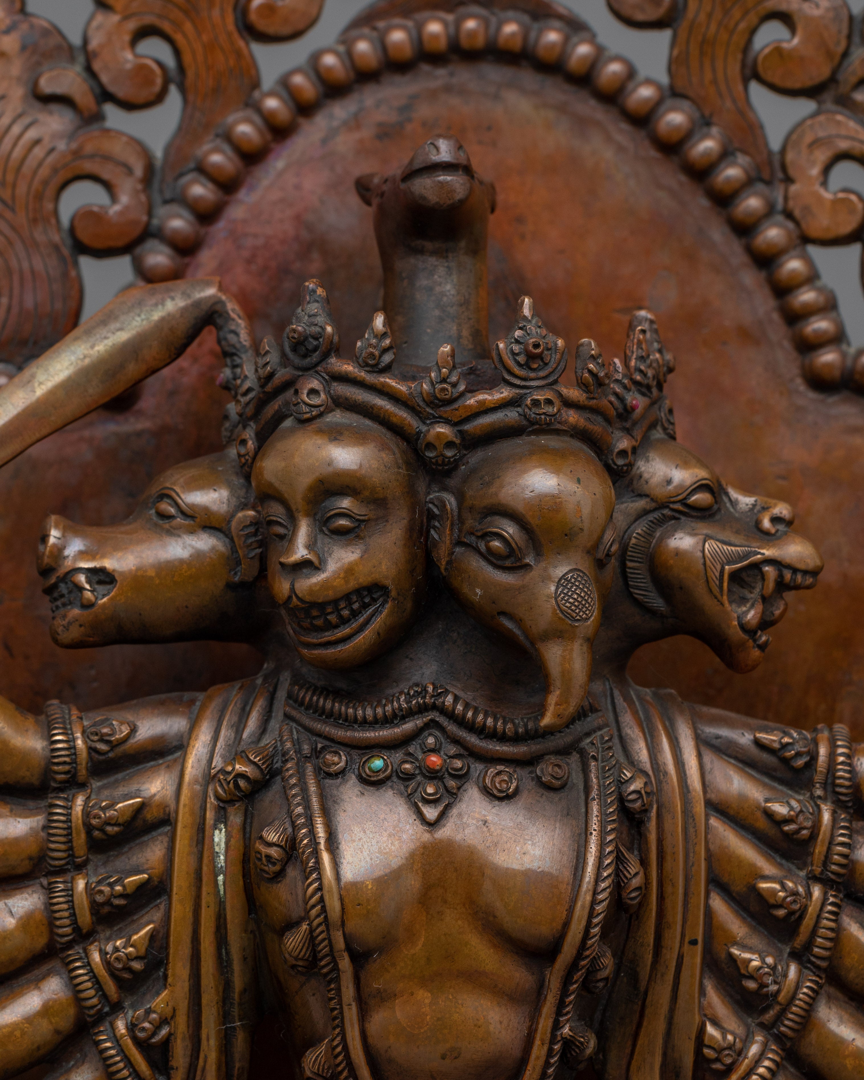 Handmade Panchamukha Hanuman Sculpture | Five-Faced Protector Deity of Strength and Protection