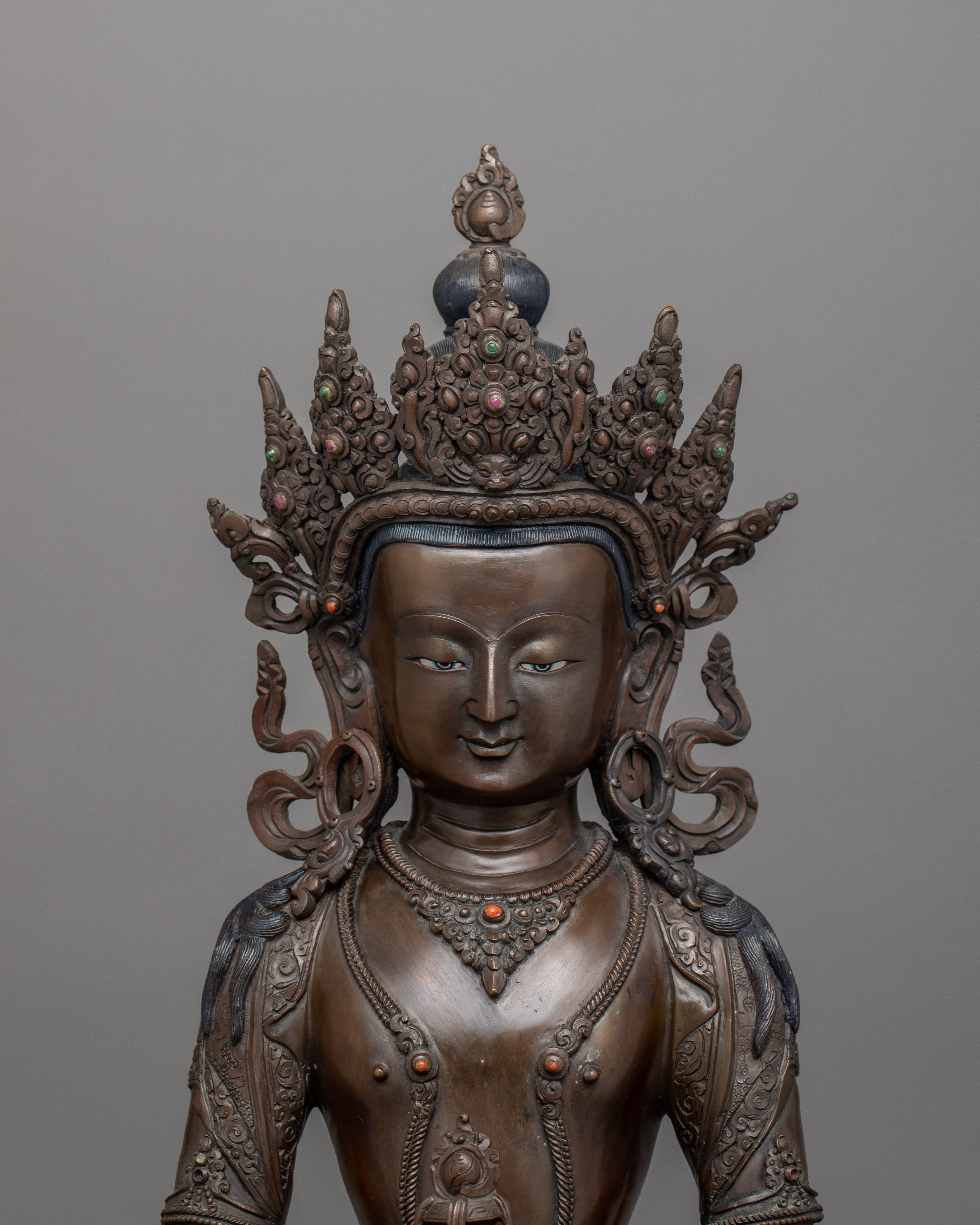 Buddhist Amitayus Deity of Longevity Figurine | Ideal for Meditation and Ritual Spaces