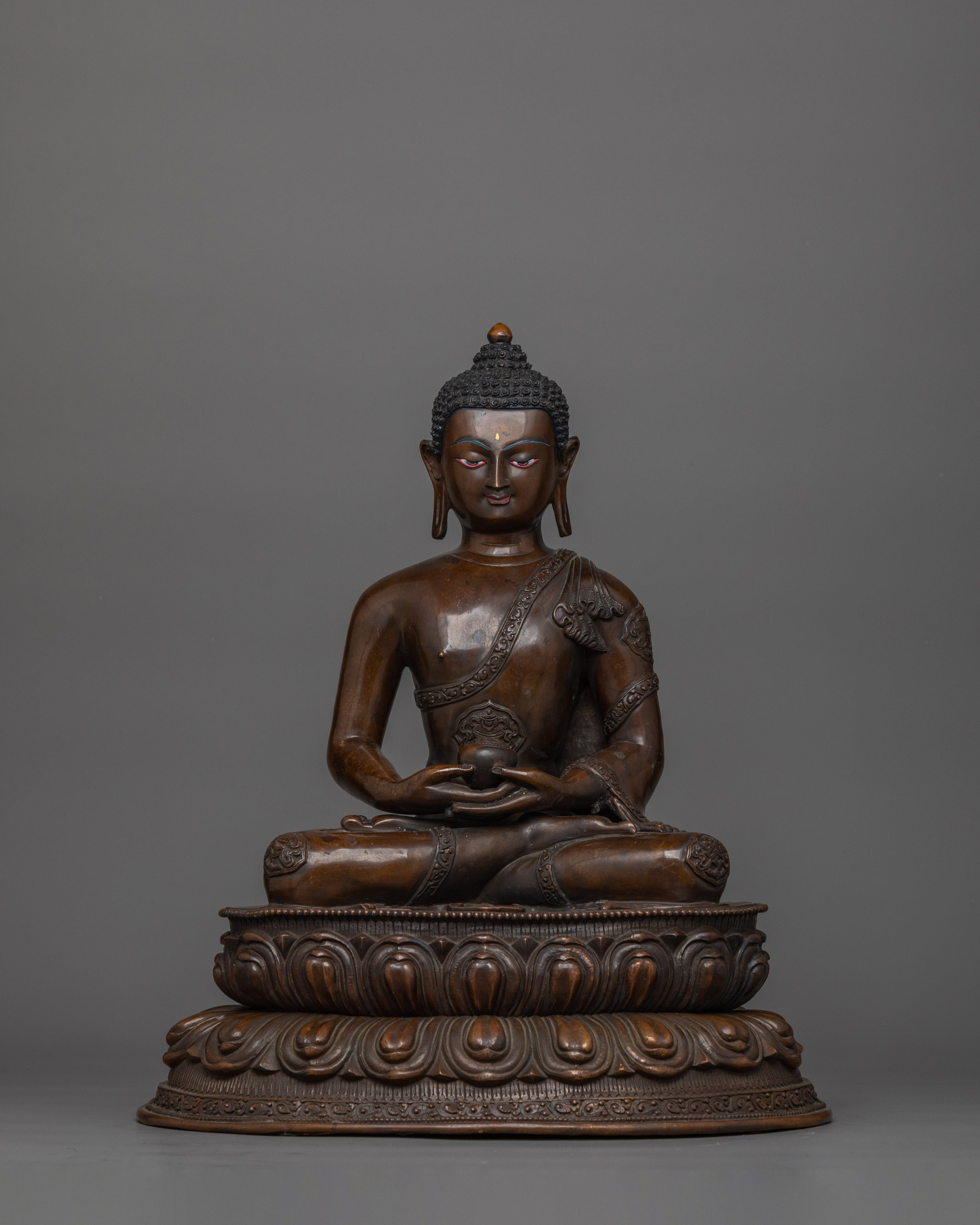 Handcrafted Three Buddha Sculpture Set | Medicine, Amitabha, and Shakyamuni Statues