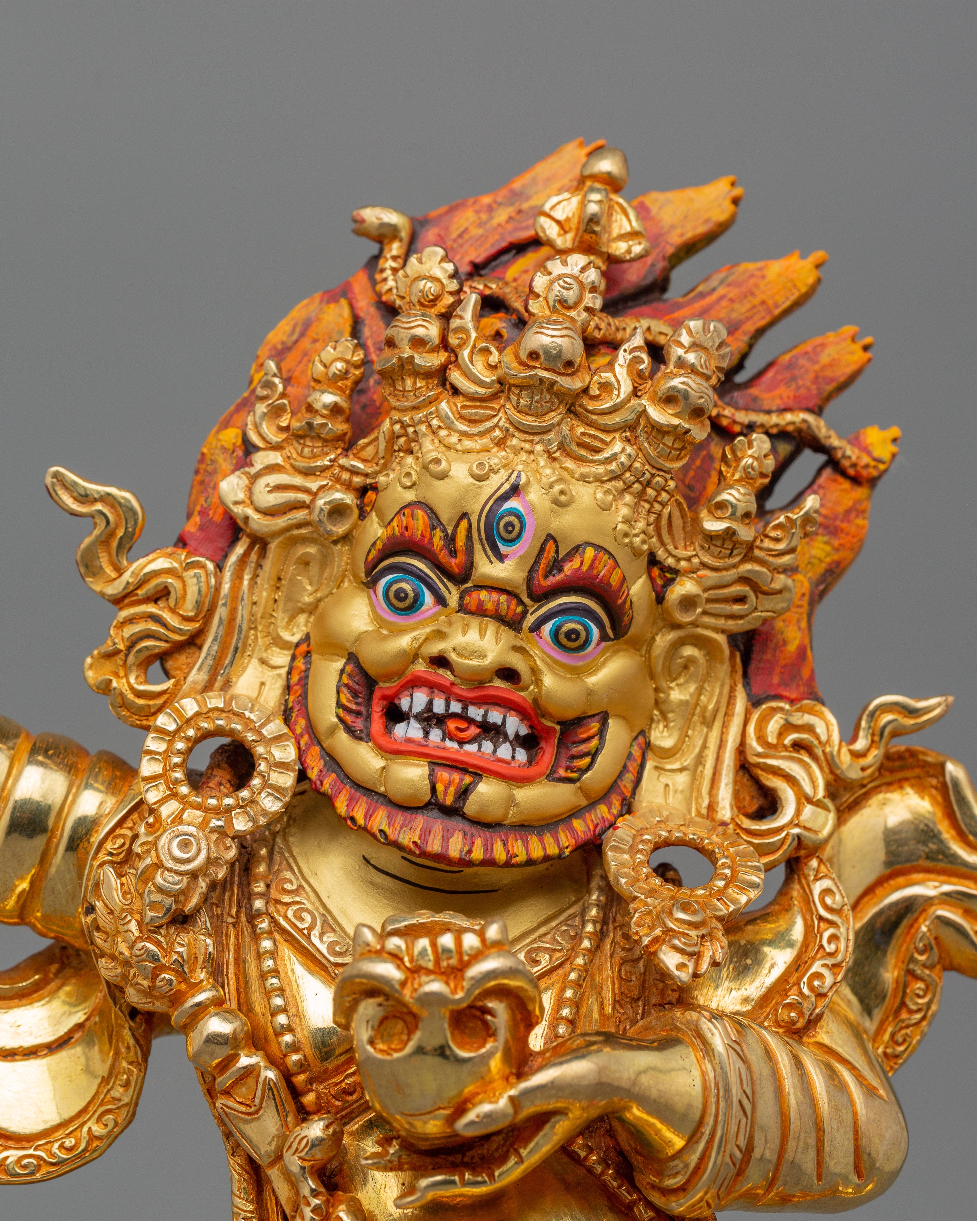 Tibetan Buddhism Mahakala Bernakchen Statue | Protector of Dharma and Spiritual Power