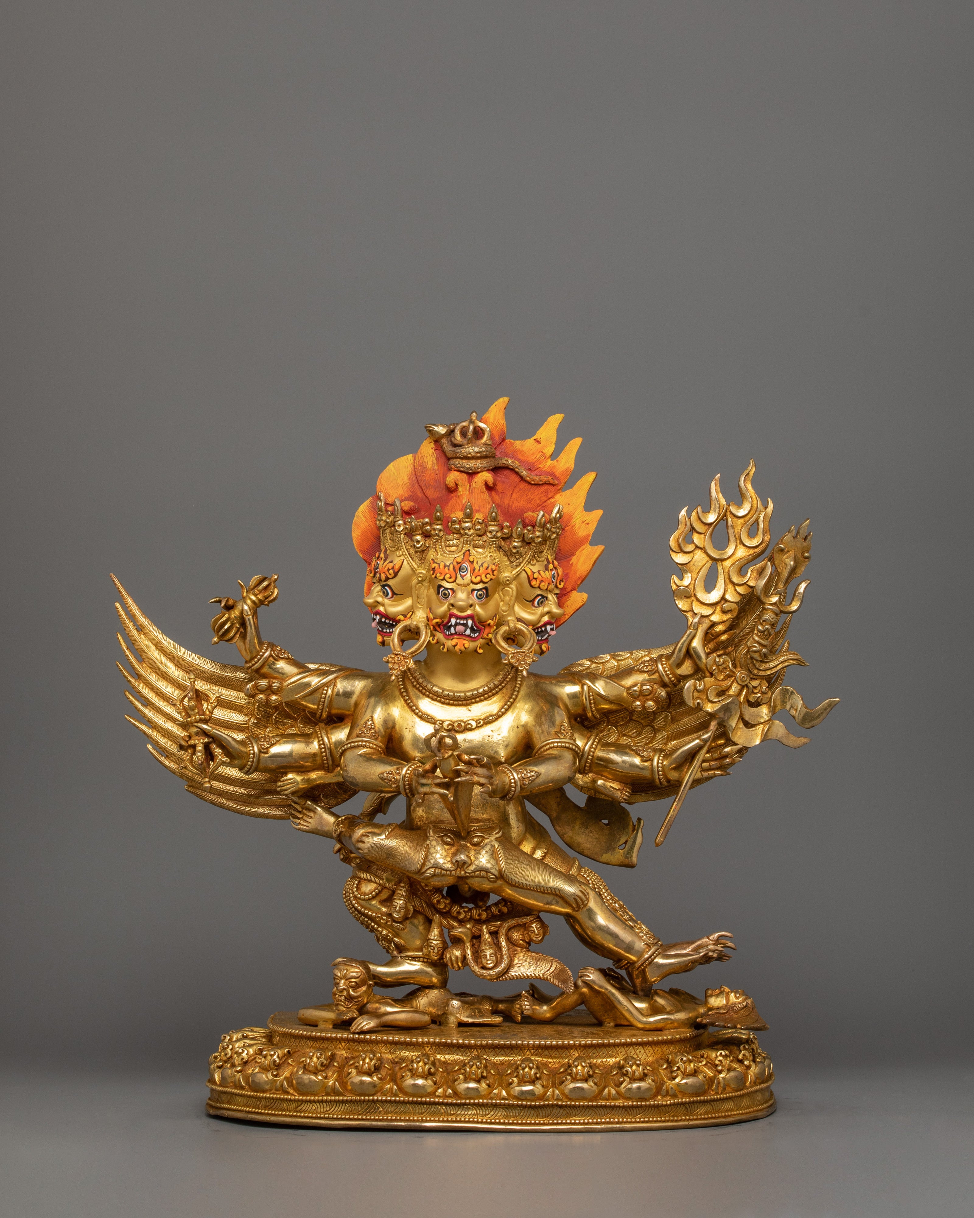 Wrathful Deity Vajrakilaya Statue | Buddhist Yidam Deity Sculpture
