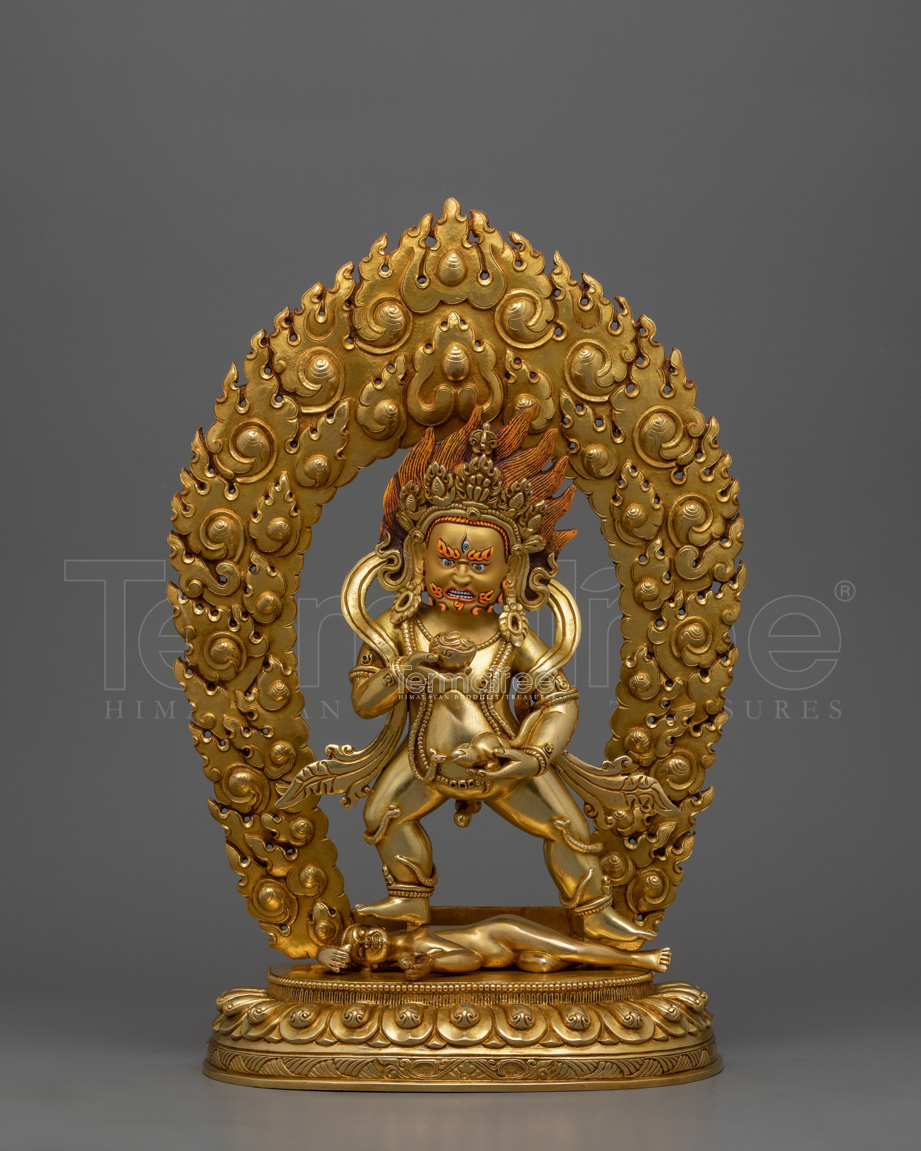 Sacred Black Dzambhala Wealth Deity Statue