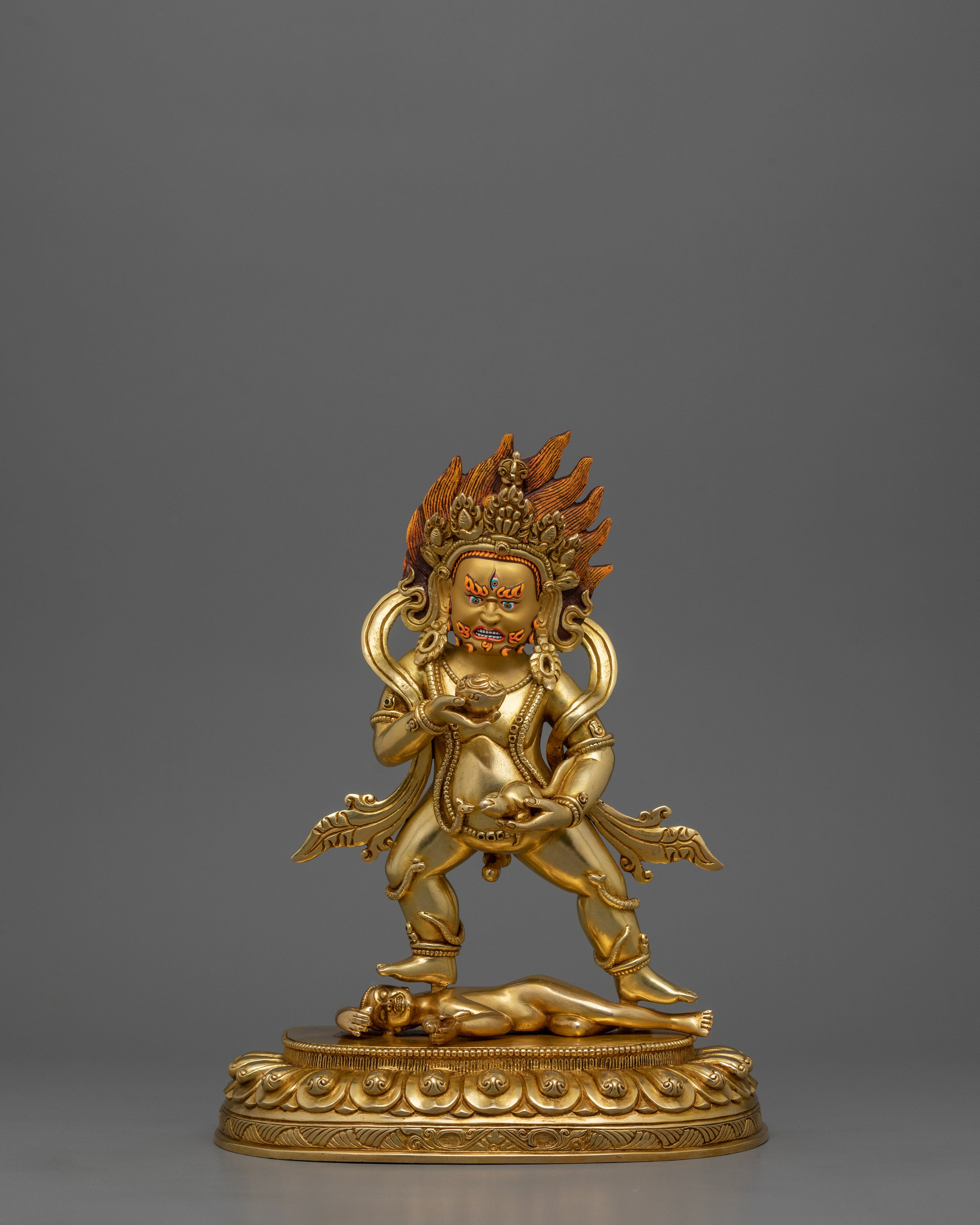 Sacred Black Dzambhala Wealth Deity Statue