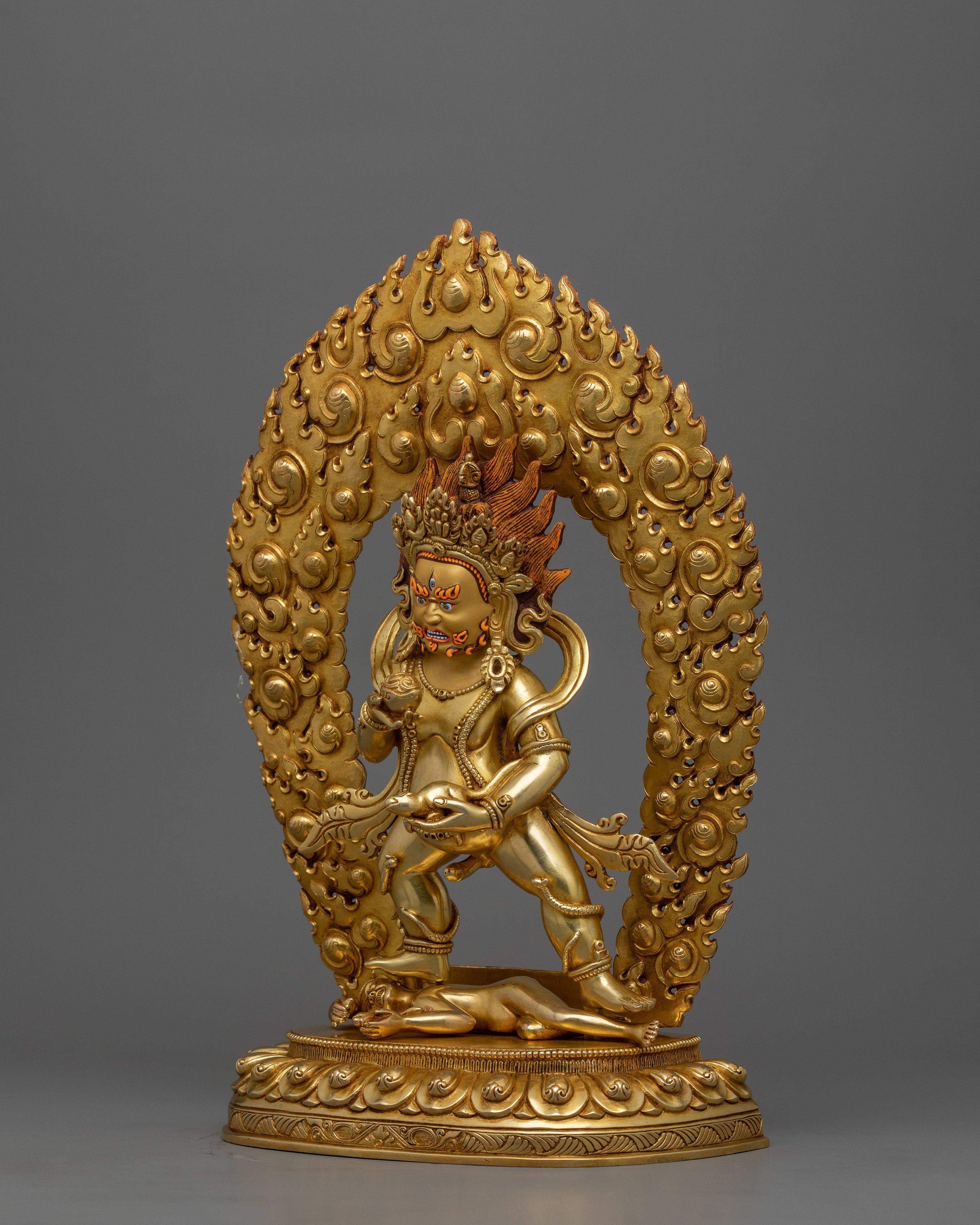 Black Dzambhala Wealth Deity Sculpture | Guardian of Wealth and Transformation