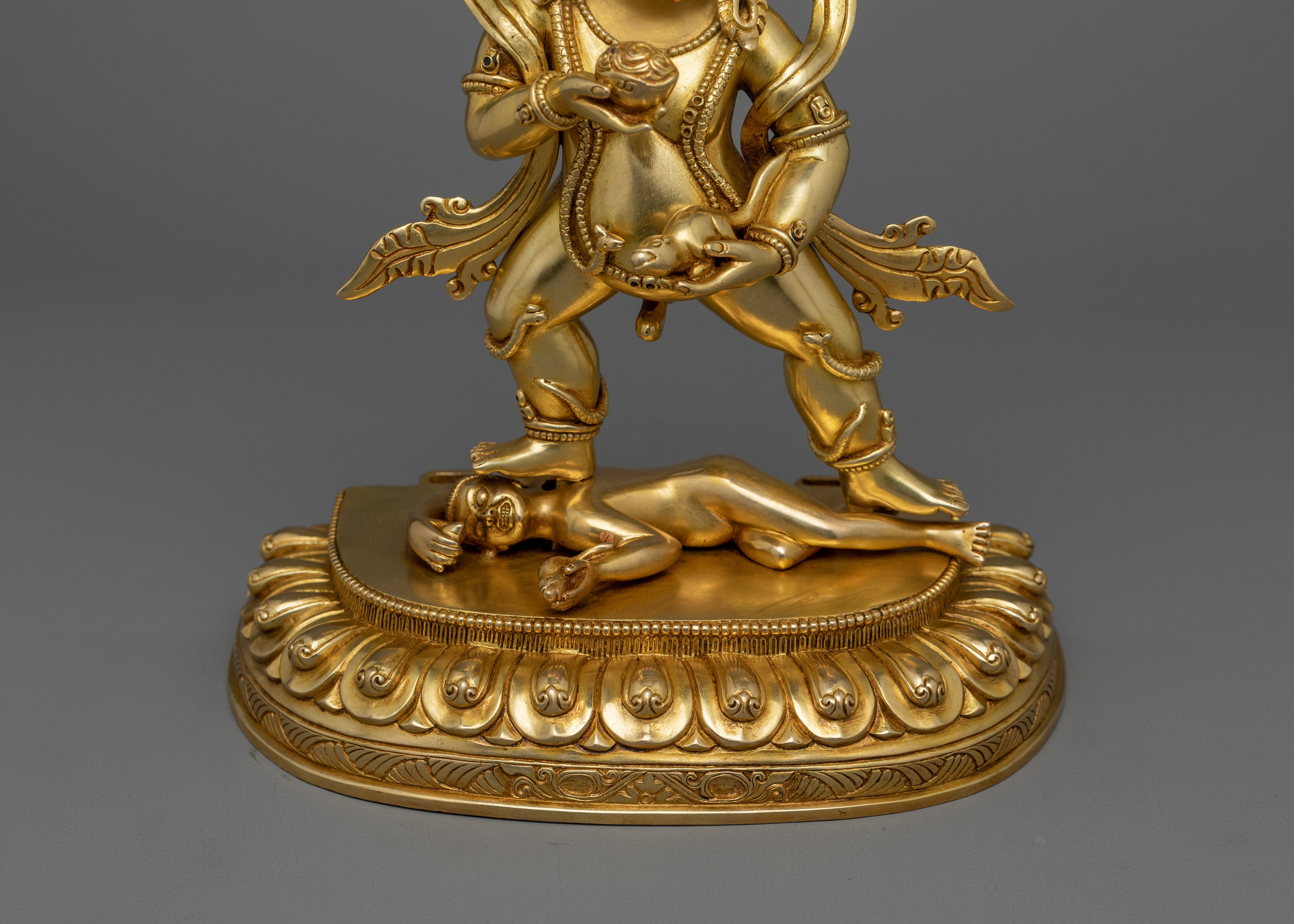 Black Dzambhala Wealth Deity Sculpture | Guardian of Wealth and Transformation