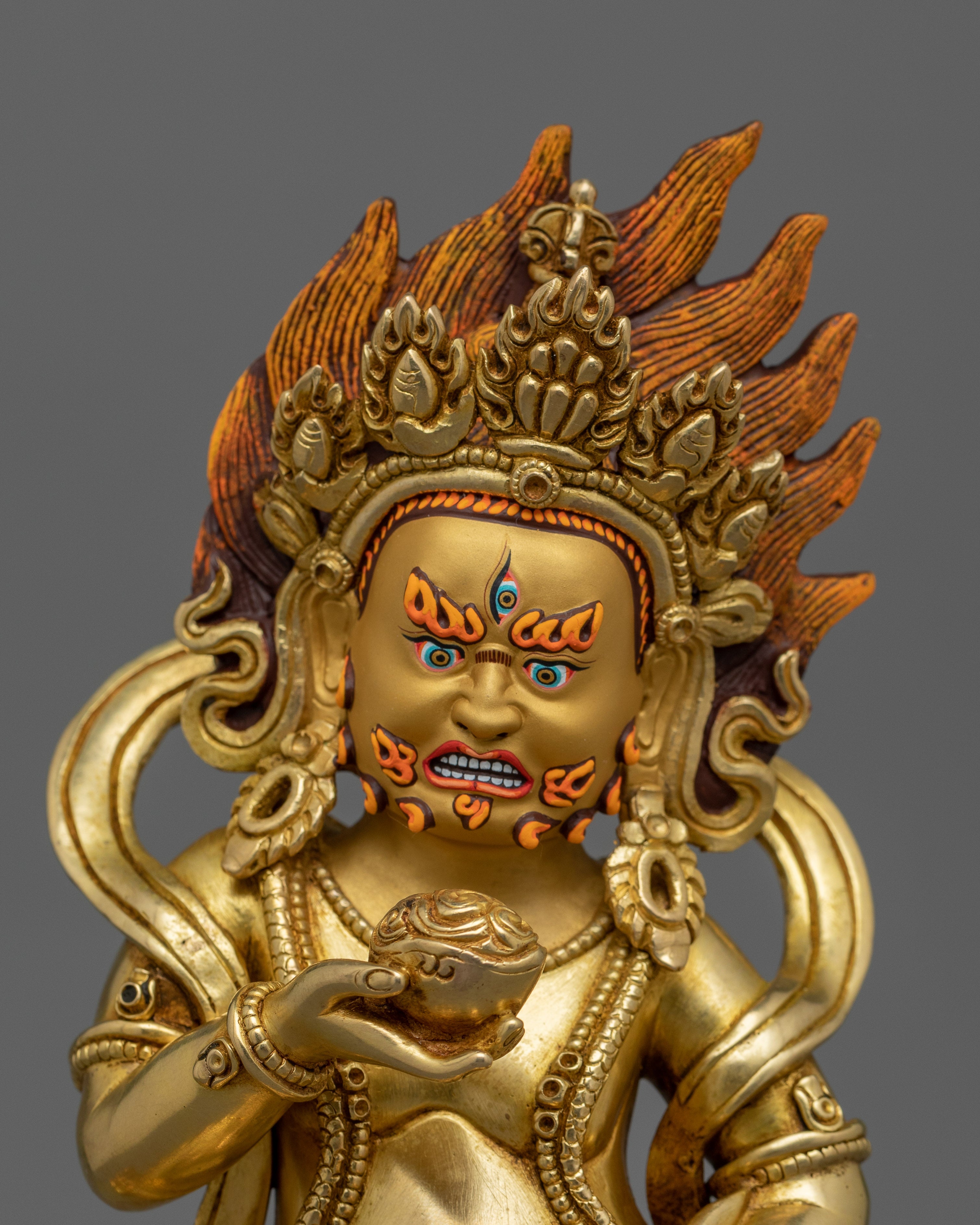 Sacred Black Dzambhala Wealth Deity Statue