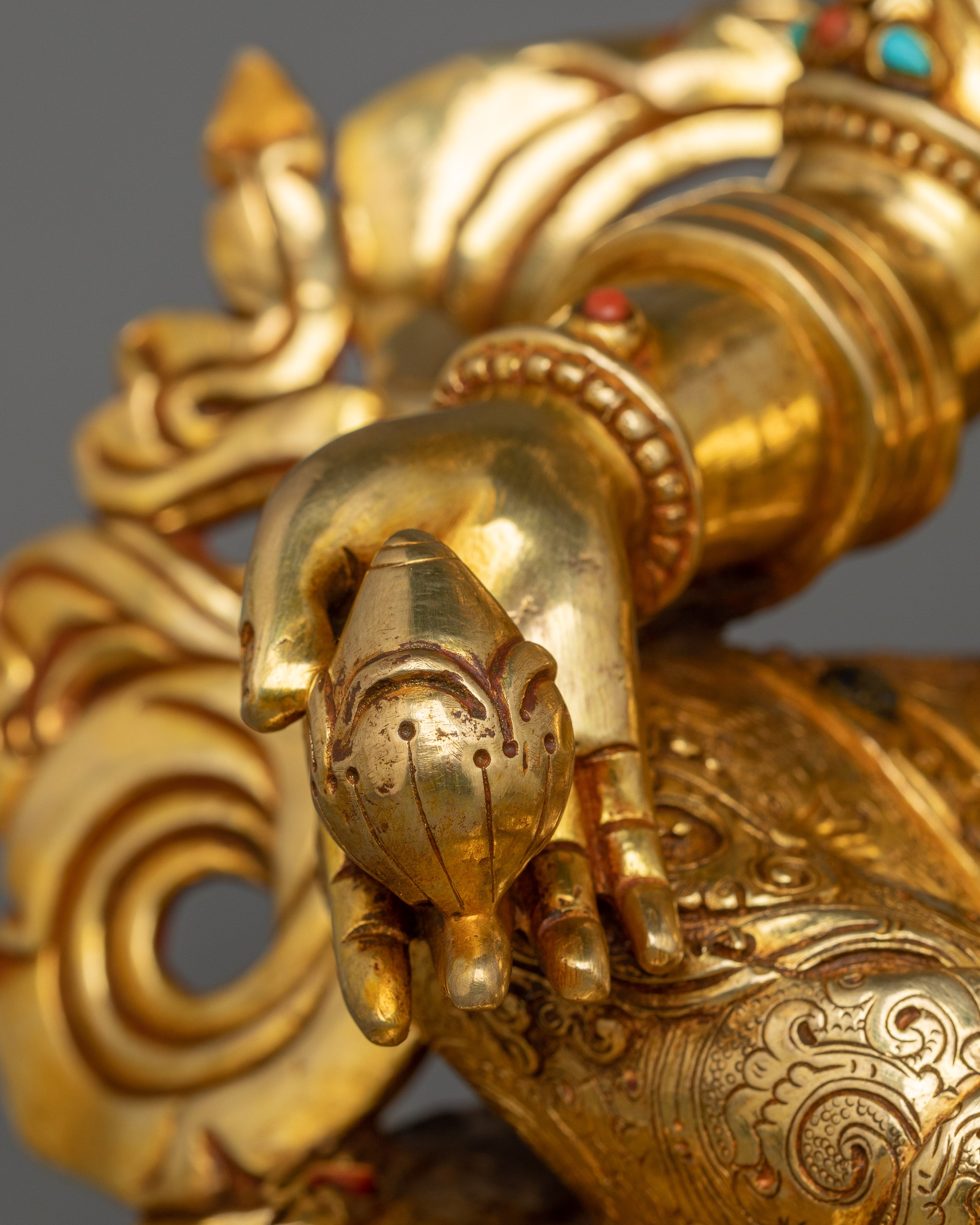 24k Gold Gilded Wealth Deity Dzambhala | Protector of Wealth and Harmony